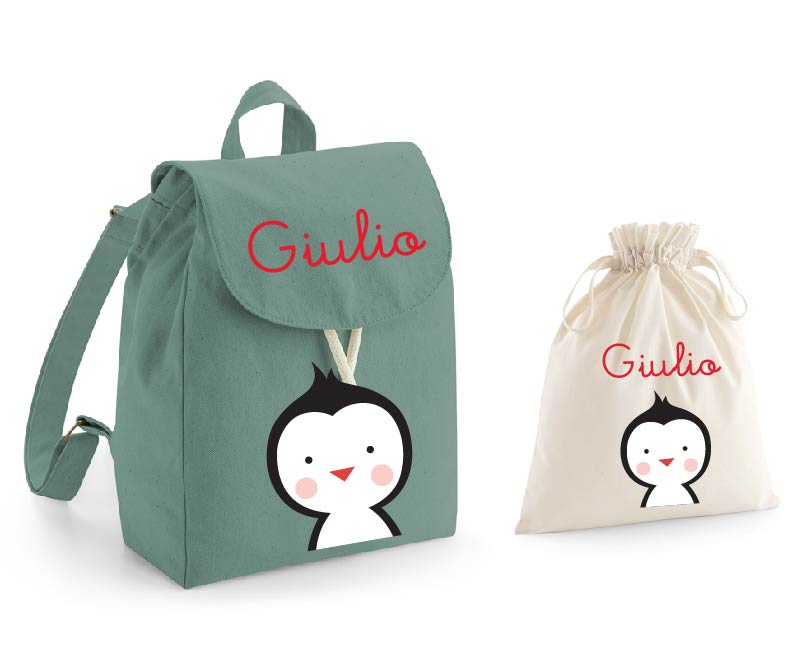 Mini Zaino Pinguino e sacchetto cambi - Be Brave Boutique