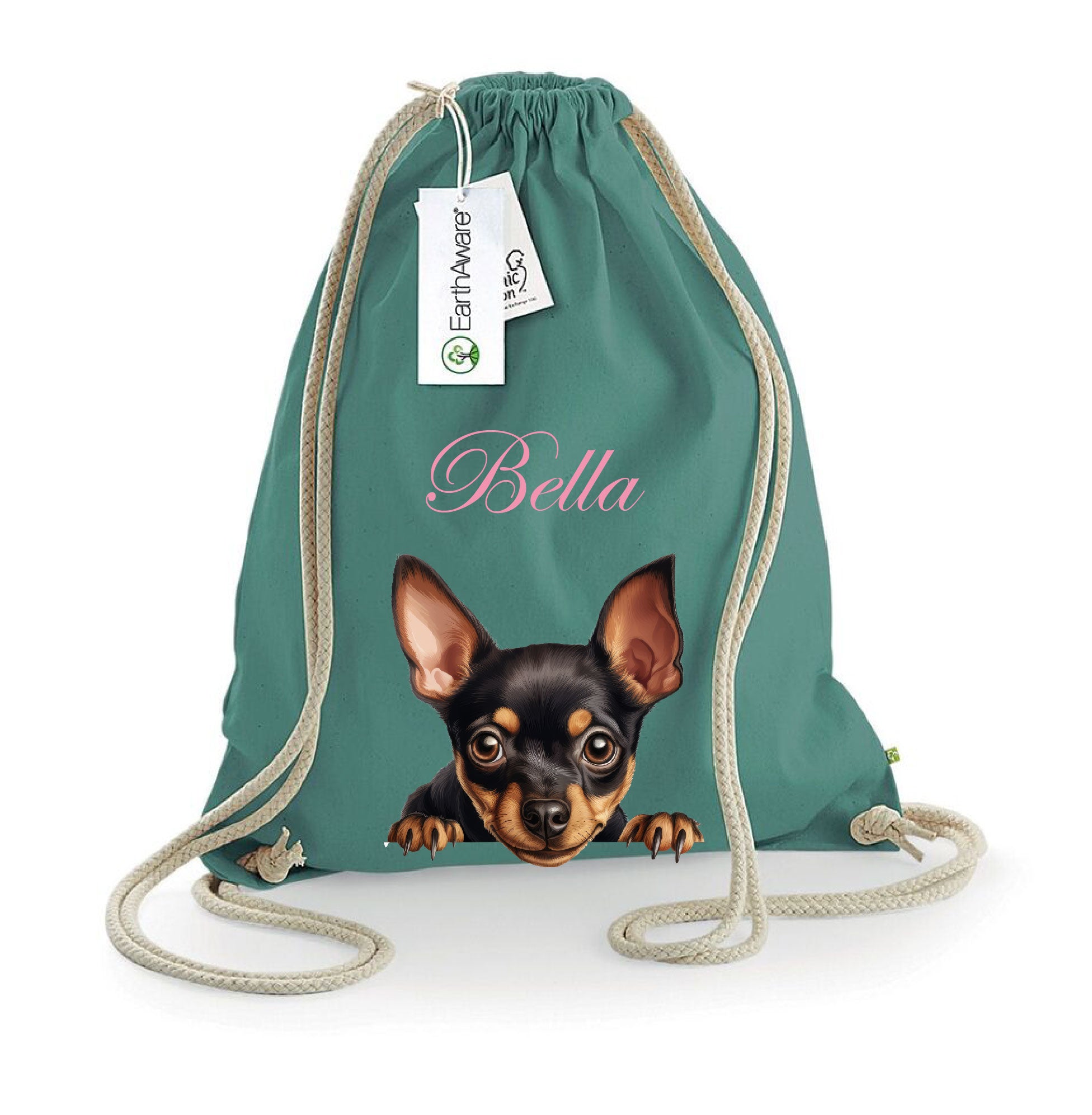 Sacca porta oggetti personalizzata cani Pinscher - Be Brave Boutique