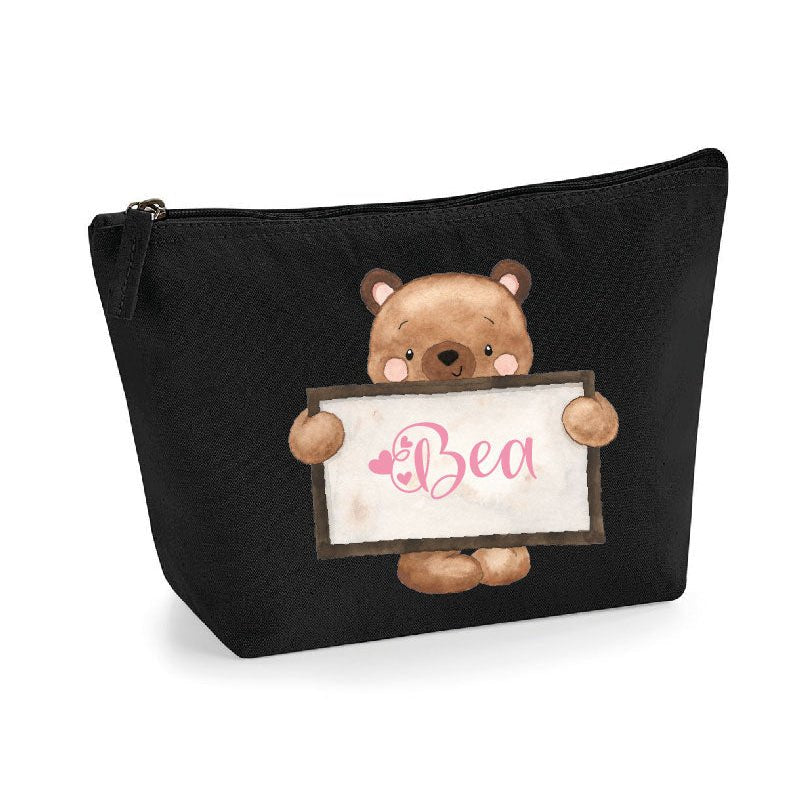 Pochette in cotone organico personalizzabile Orsetto Lavagna - Be Brave Boutique