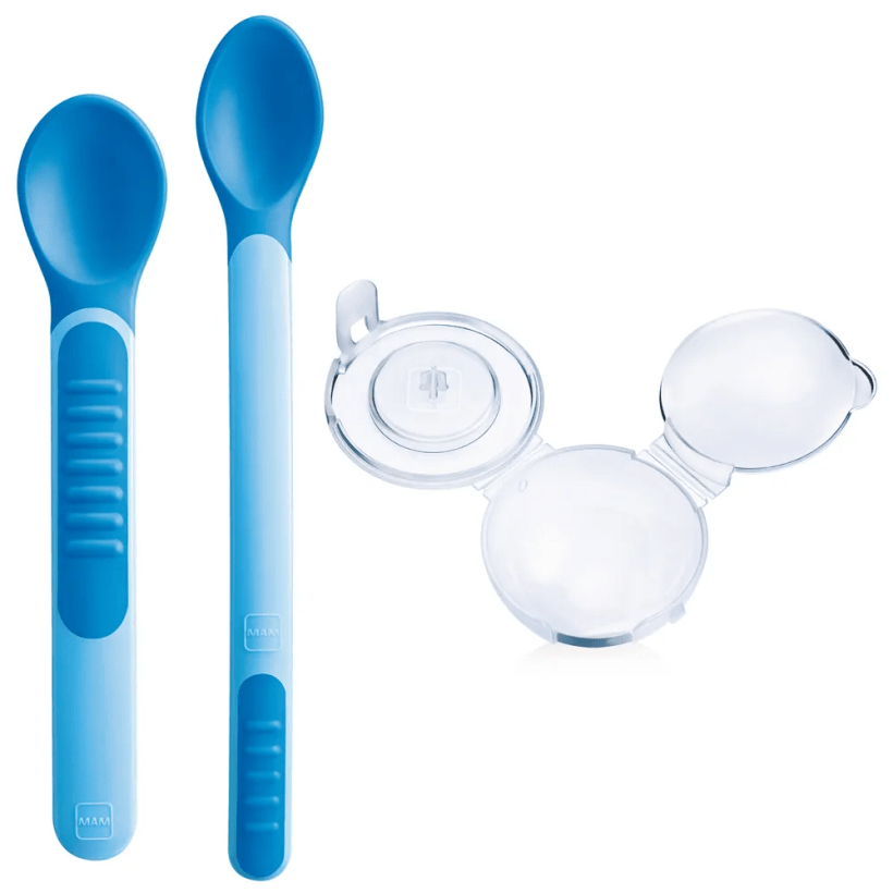 Cucchiaini con coperchio MAM- posate per bambini Termosensibili 2 Pezzi