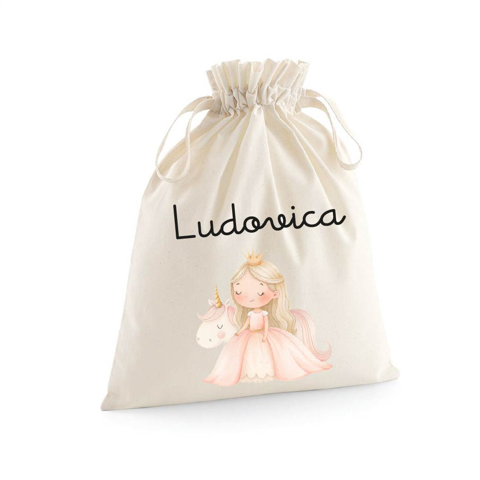 Sacchetti primi cambi/Organizer personalizzabili Principessa Unicorno - Be Brave Boutique