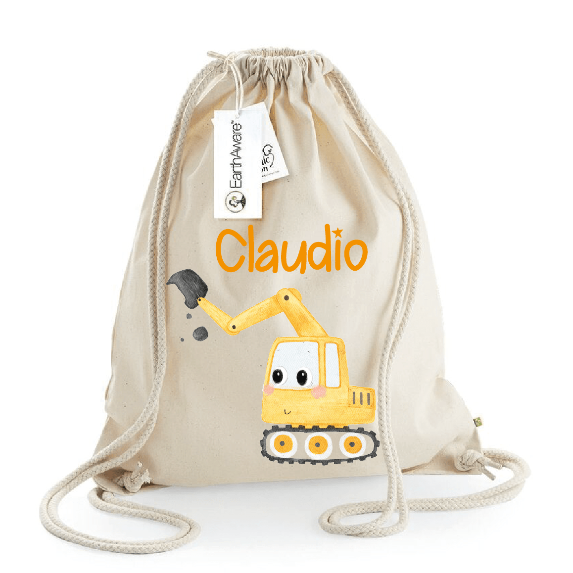 Zaino a sacca in cotone pesante Escavatore - Be Brave Boutique