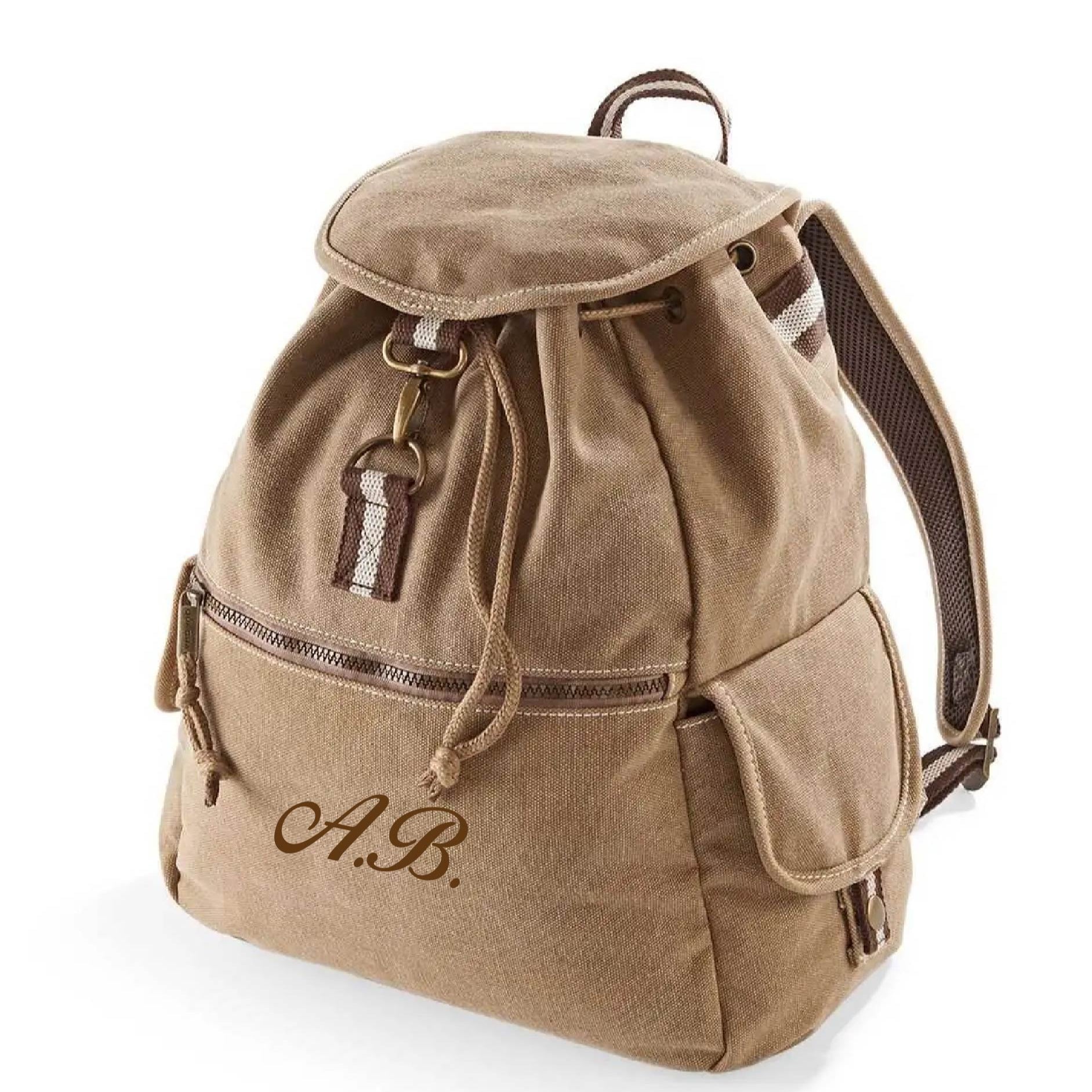 Zaino vintage unisex in cotone canvas personalizzabile - Be Brave Boutique