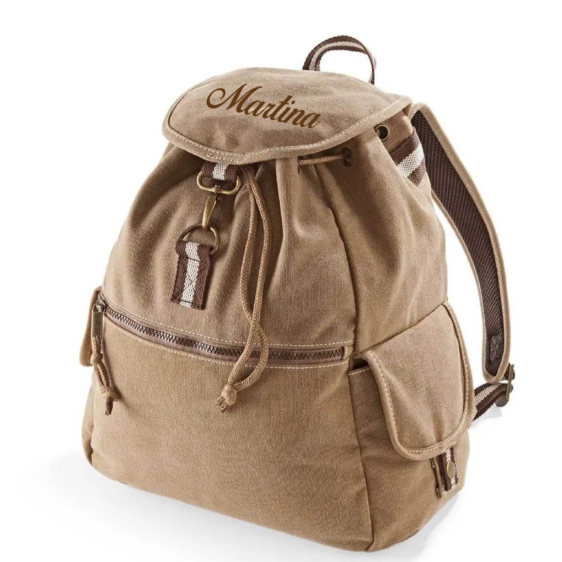 Zaino vintage unisex in cotone canvas personalizzabile - Be Brave Boutique