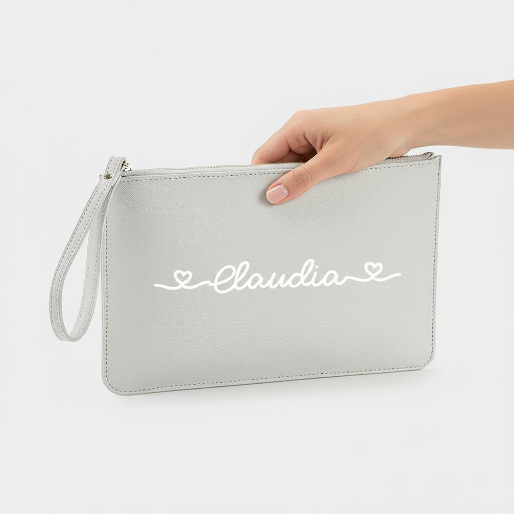 Pochette con anello piatta in simil pelle personalizzabile 13 colori disponibili - Be Brave Boutique
