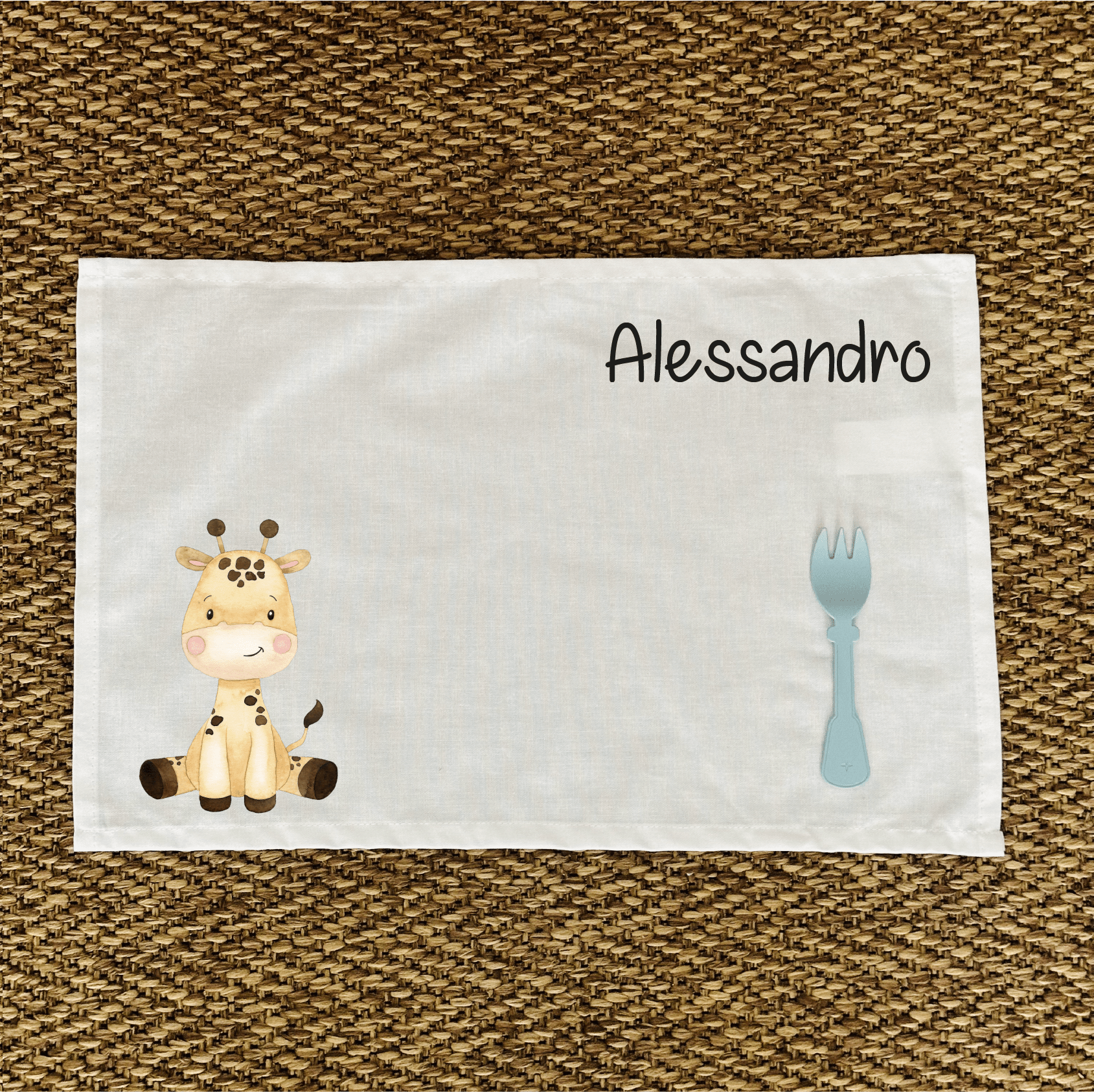 Tovaglietta pranzo Cucciolo di Giraffa Personalizzabile con nome - Be Brave Boutique