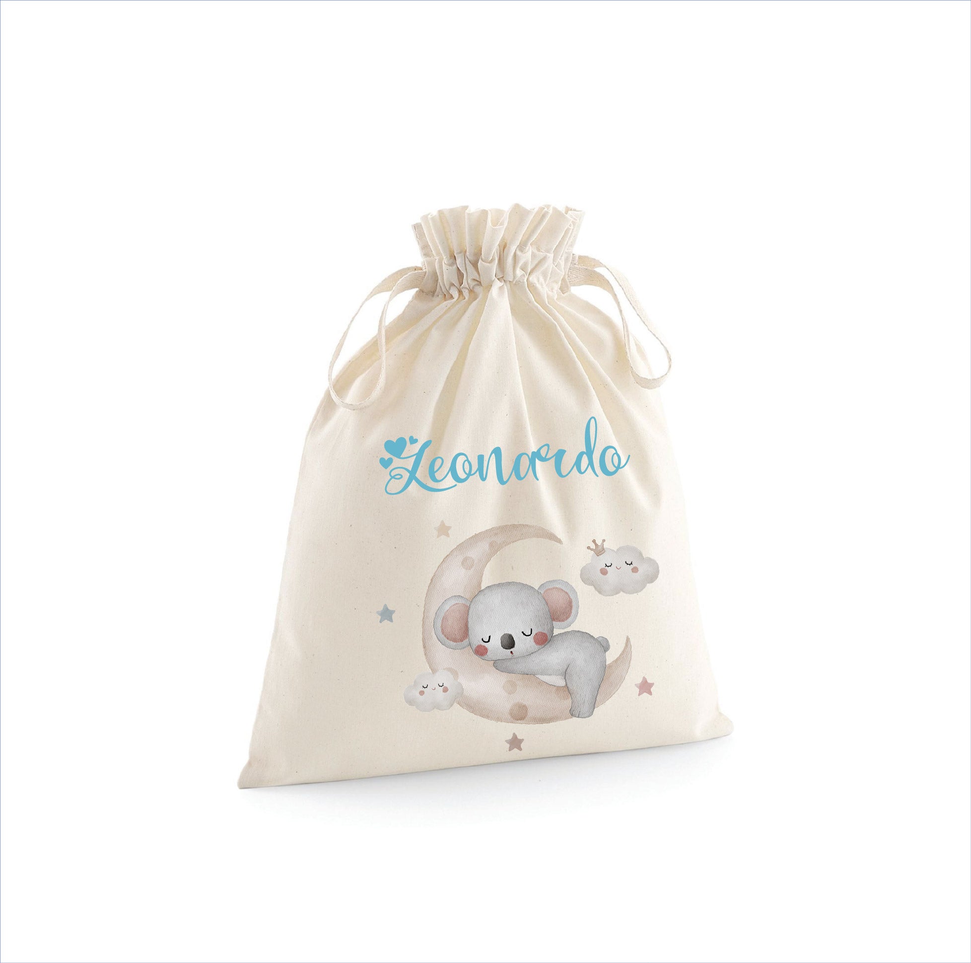 Sacchetto Nascita Neonato Personalizzato – Ideale per Cambio, Ospedale e Asilo Koala Luna