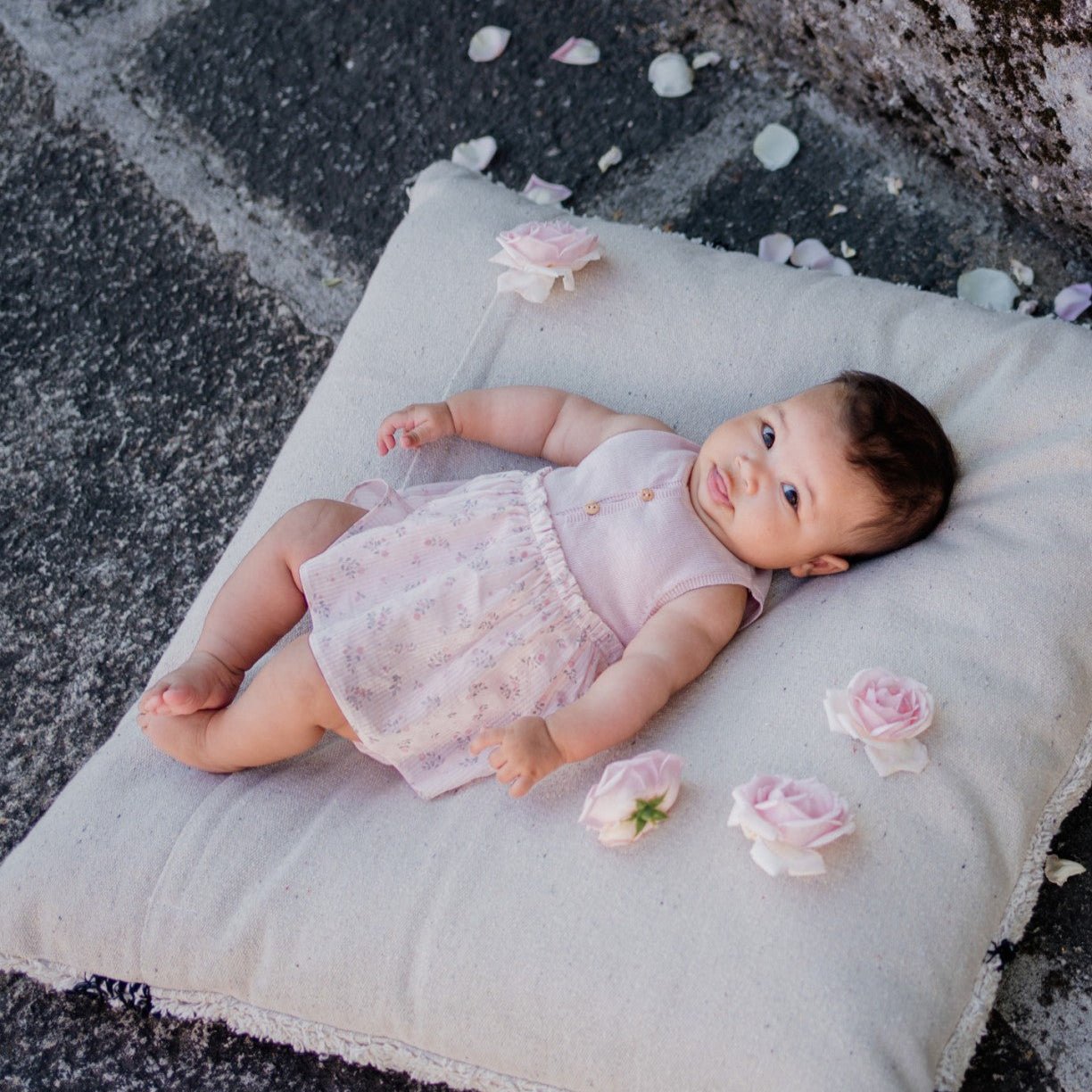 Bosy Bimba ad abitino fiori rosa - Be Brave Boutique