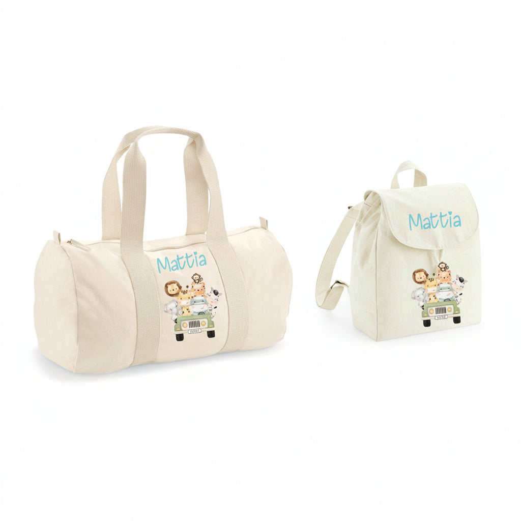 Borsone e zaino in cotone Safari personalizzabile - Be Brave Boutique