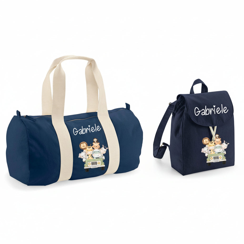 Borsone e zaino in cotone Safari personalizzabile - Be Brave Boutique