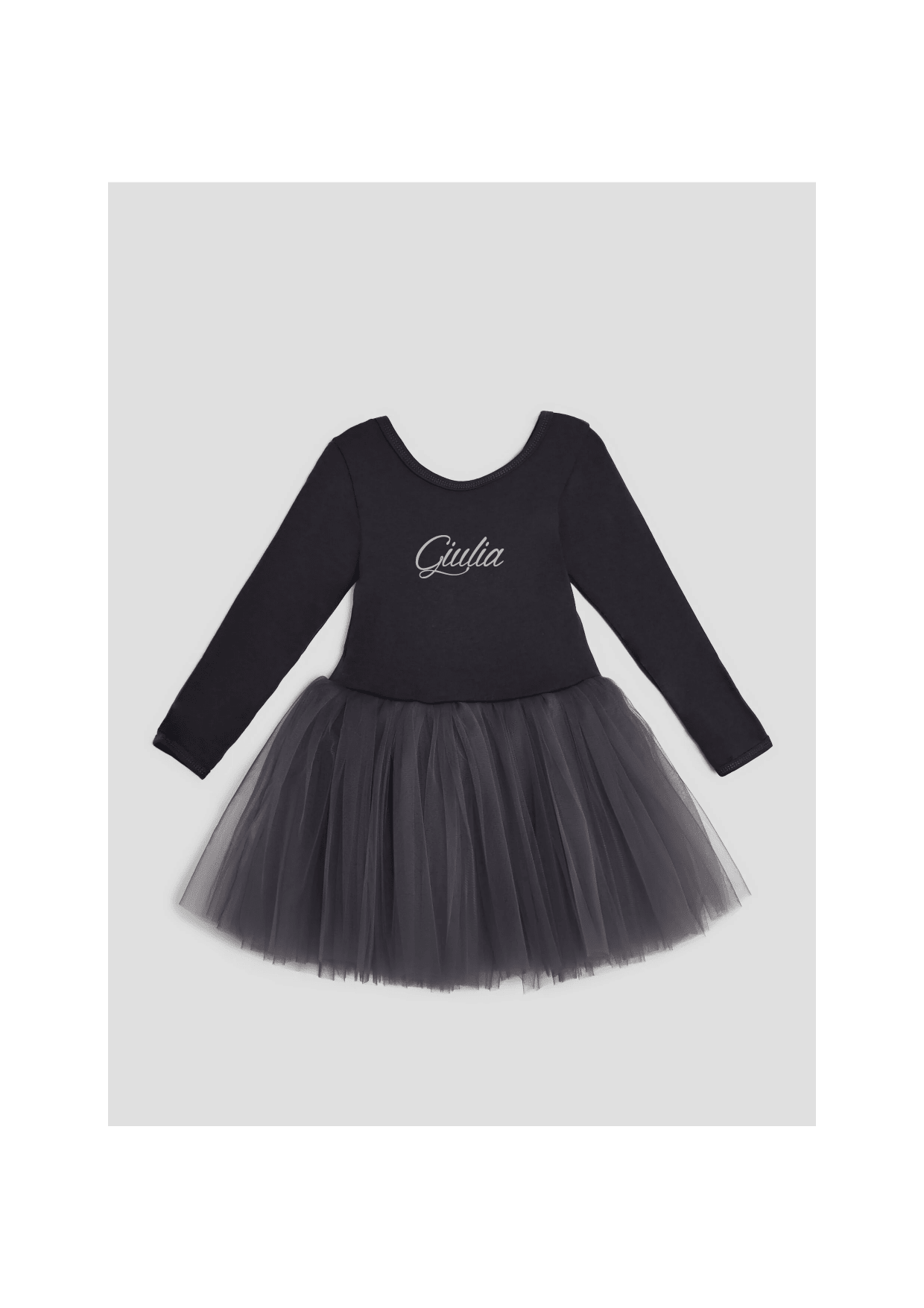 Tutù abitino in tulle Dark Grey Personalizzabile con nome - Be Brave Boutique