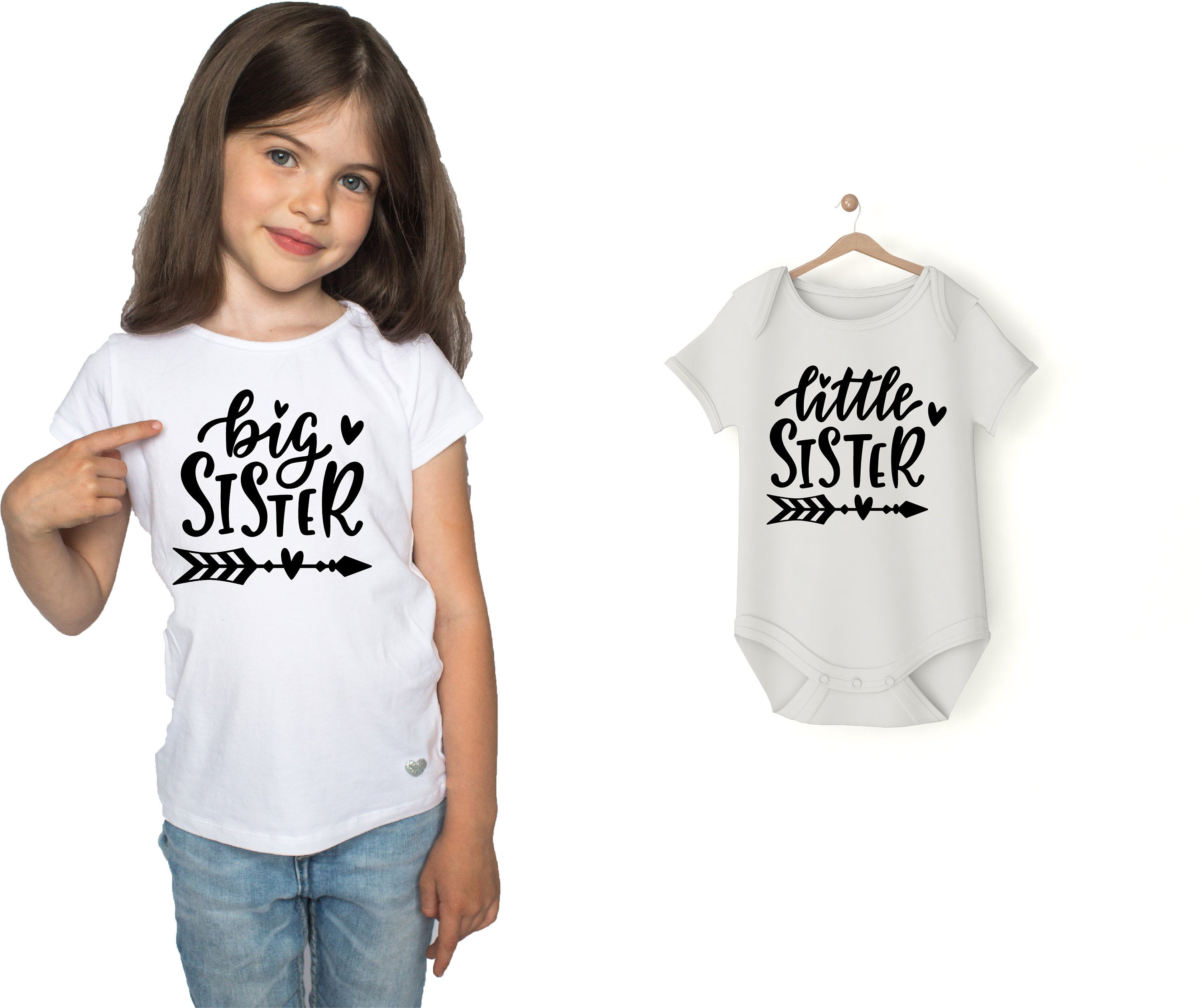coppia fratelli big brother little brother big sister sorella tshirt e body stampa amore famiglia fratello baby cotone personalizzabile - be brave boutique
