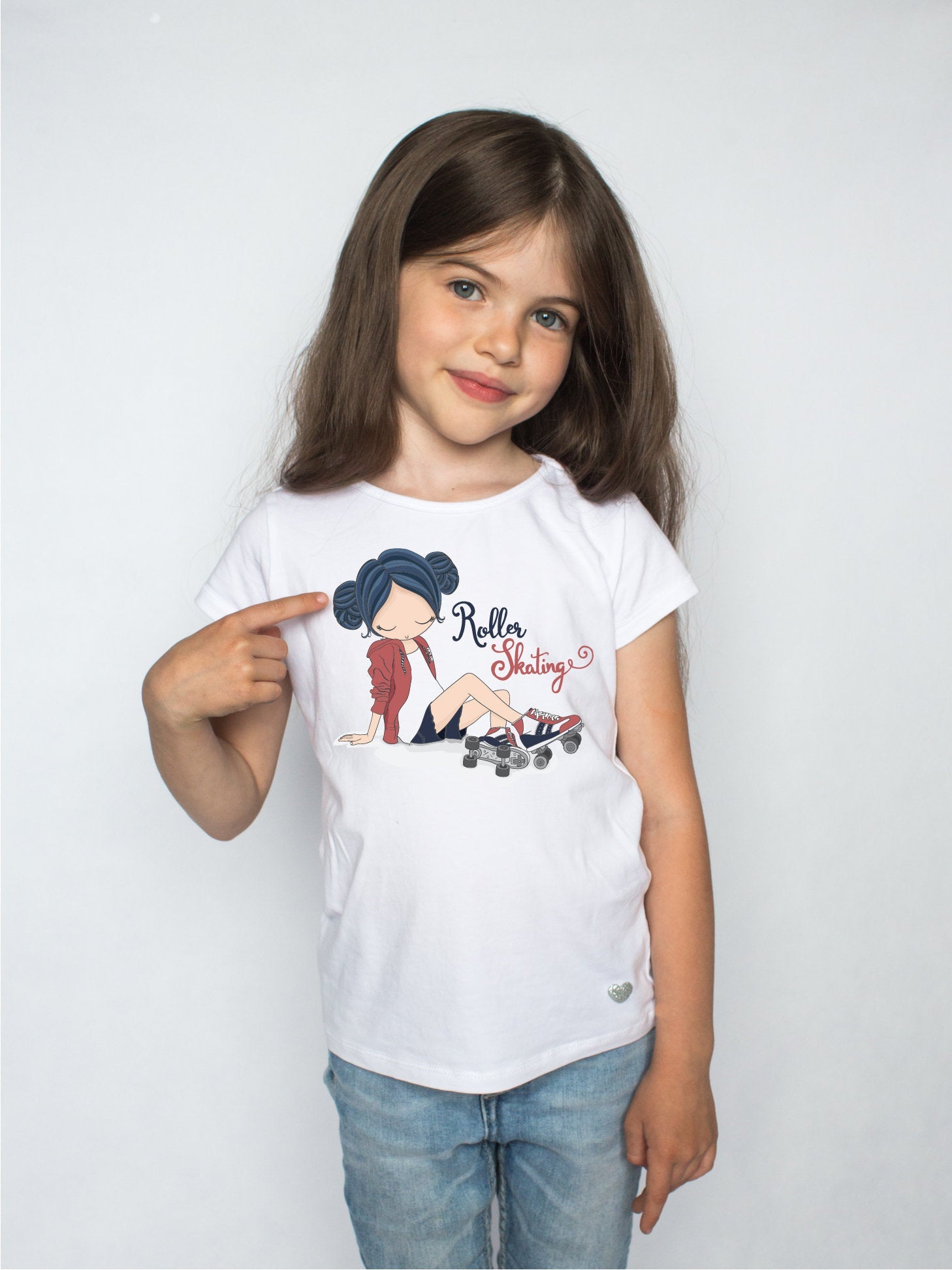 tshirt t-shirt bambina con disegni moda fiori animali sirenetta mare marmellaid cotone roller skater unicorn IN 100% COTONE - be brave boutique