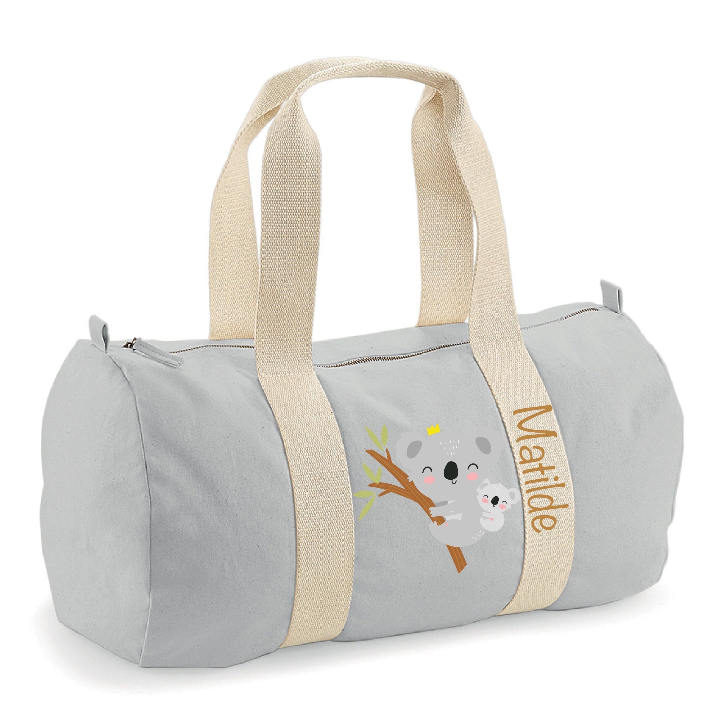 borsone bambini cotone organico Canvas personalizzato con nome ideale per ospedale, cambi, palestra, asilo, viaggi idea regalo baby Shower - be brave boutique