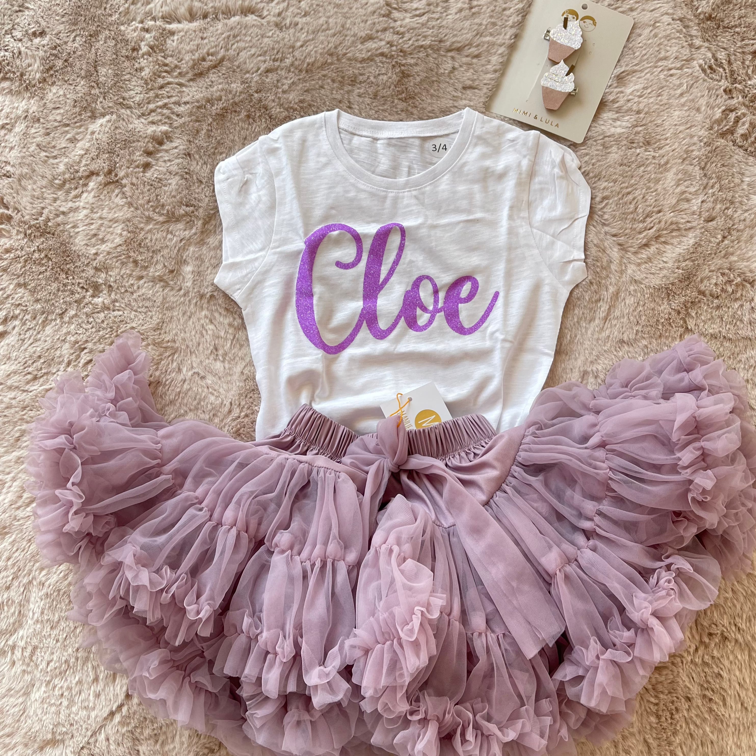 T-shirt bambina personalizzabile con nome e numero compleanno - Be Brave Boutique