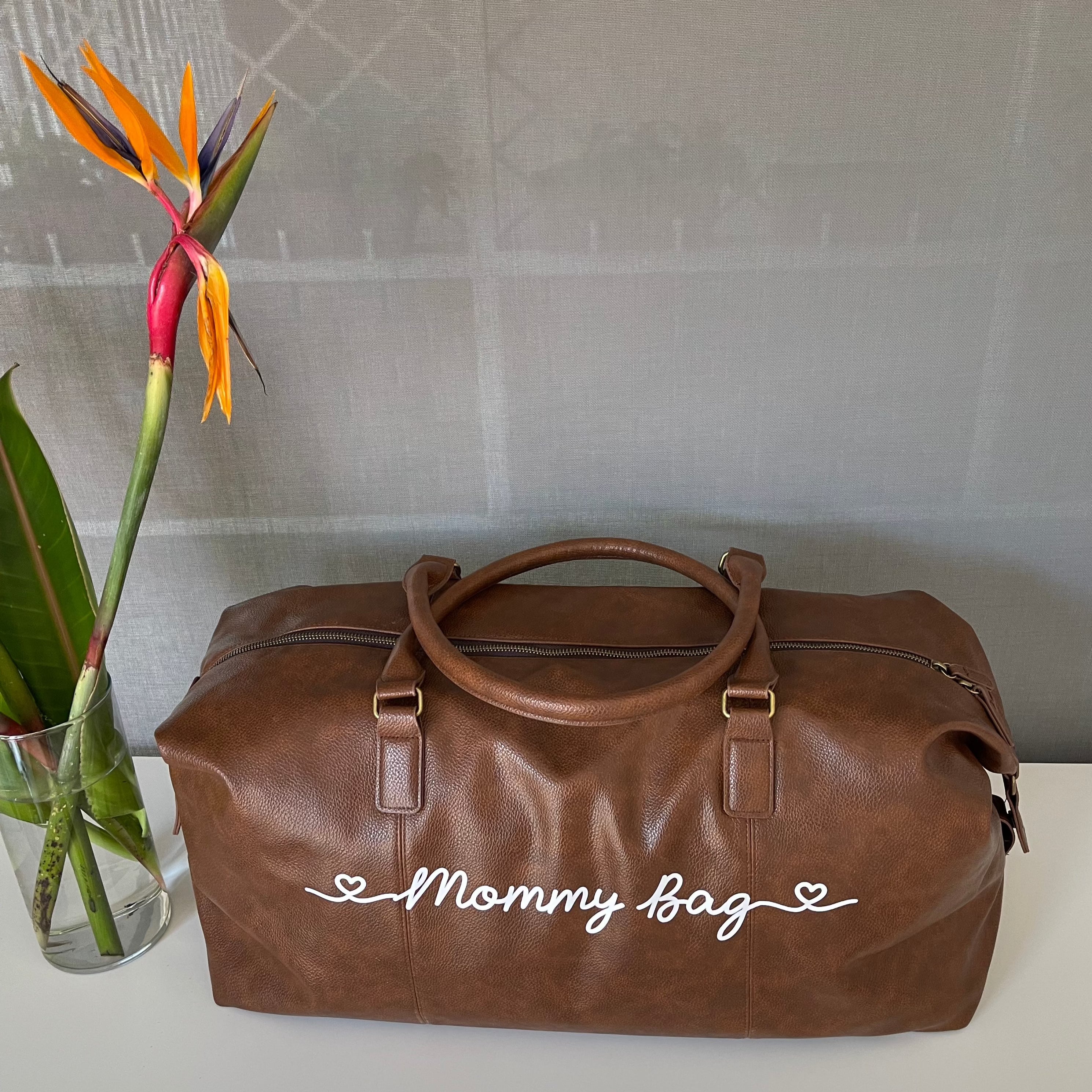 Borsone da viaggio in 100% pelle sintetica, classico ed elegante tasche e zip - Be Brave Boutique