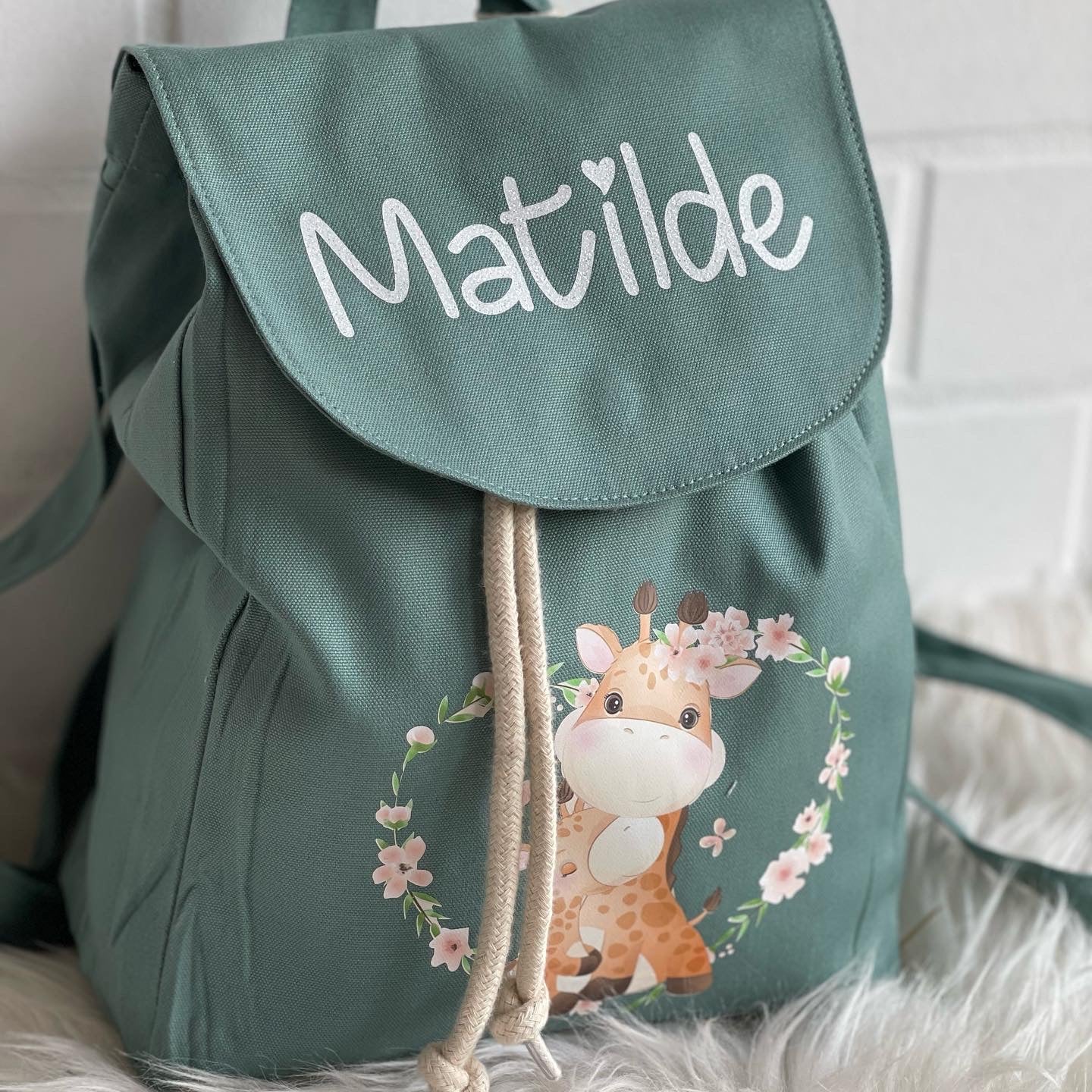 Mini Zaino in cotone e sacchetto cambi Giraffine - Be Brave Boutique
