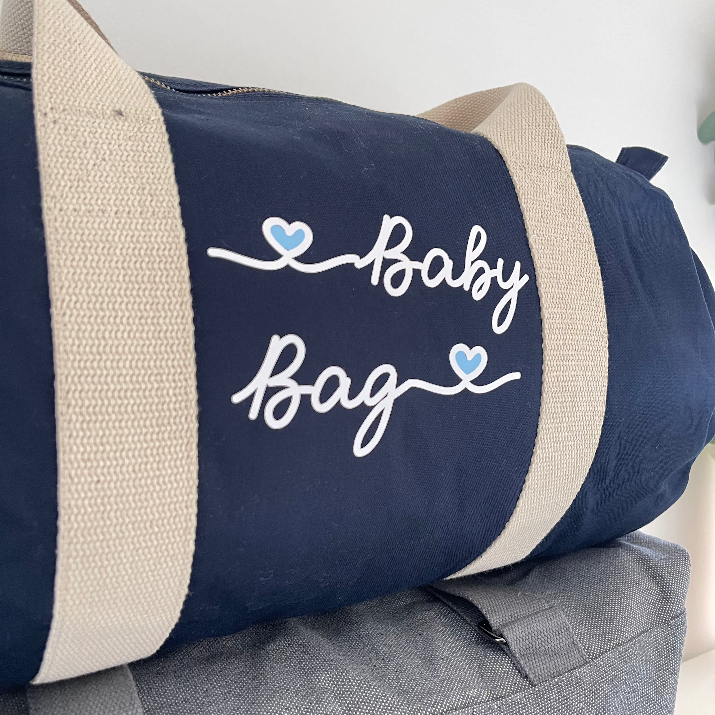 Borsone Mamma grigio E borsone Baby bLu - Be Brave Boutique