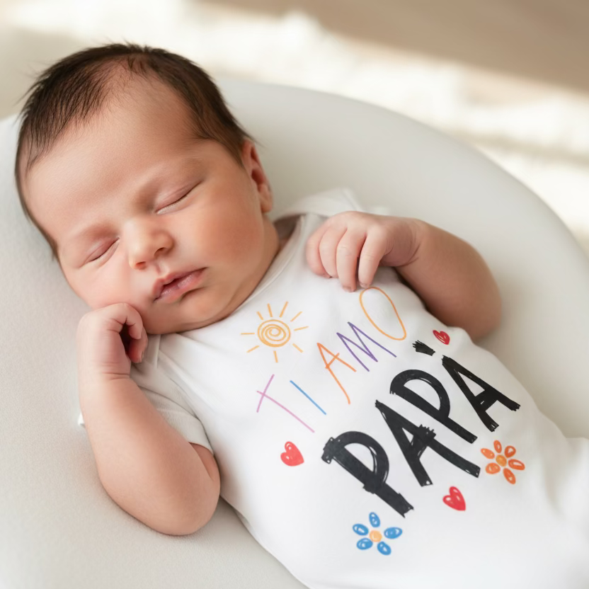 Body in 100% cotone Festa del Papà 2022 personalizzabile "Ti amo Papà" - Be Brave Boutique