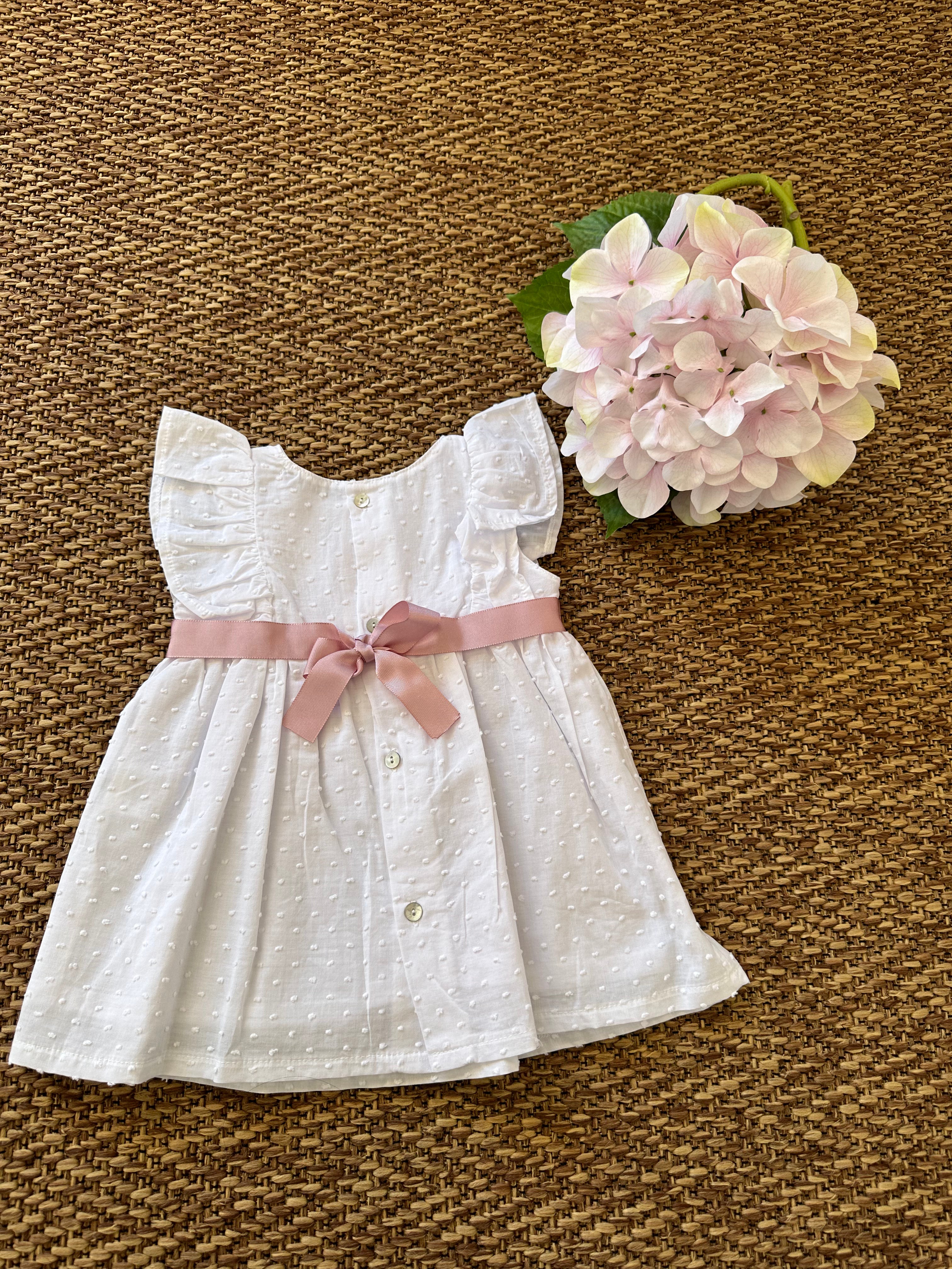 Abitino in cotone bianco con fiocco - Be Brave Boutique