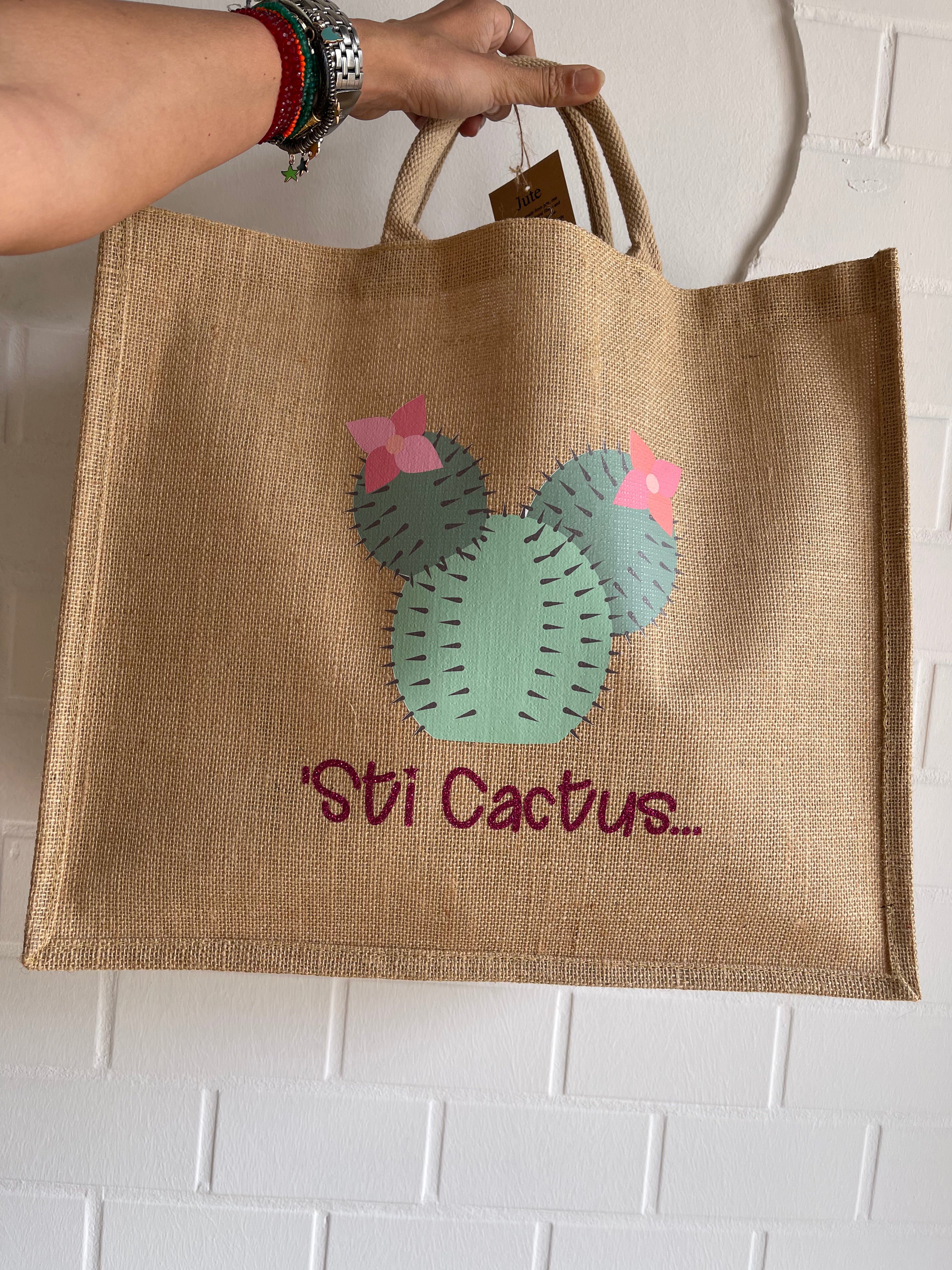 Borsa in juta Sti cactus… - Be Brave Boutique