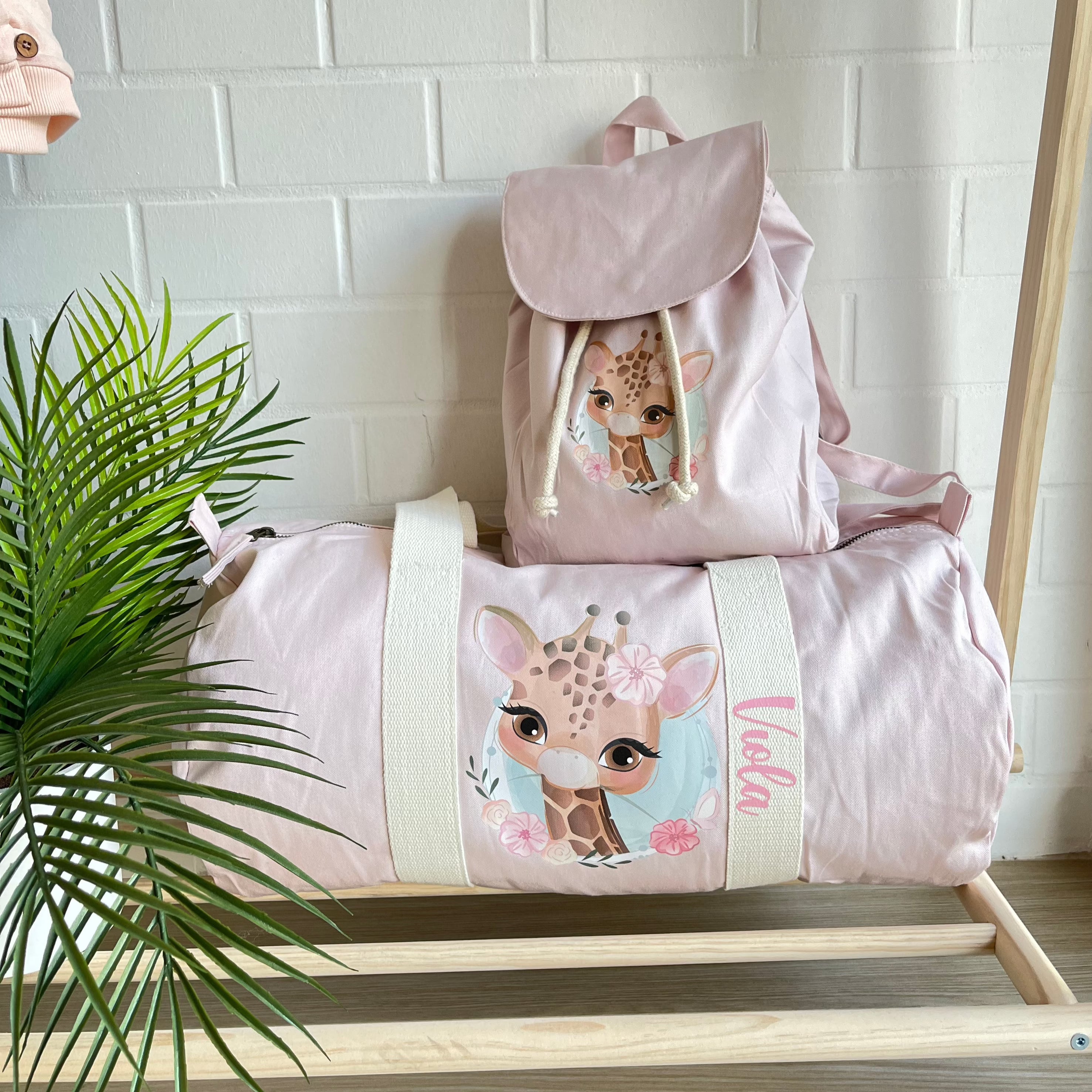 Borsone e zaino in cotone Rosa personalizzabile - Be Brave Boutique