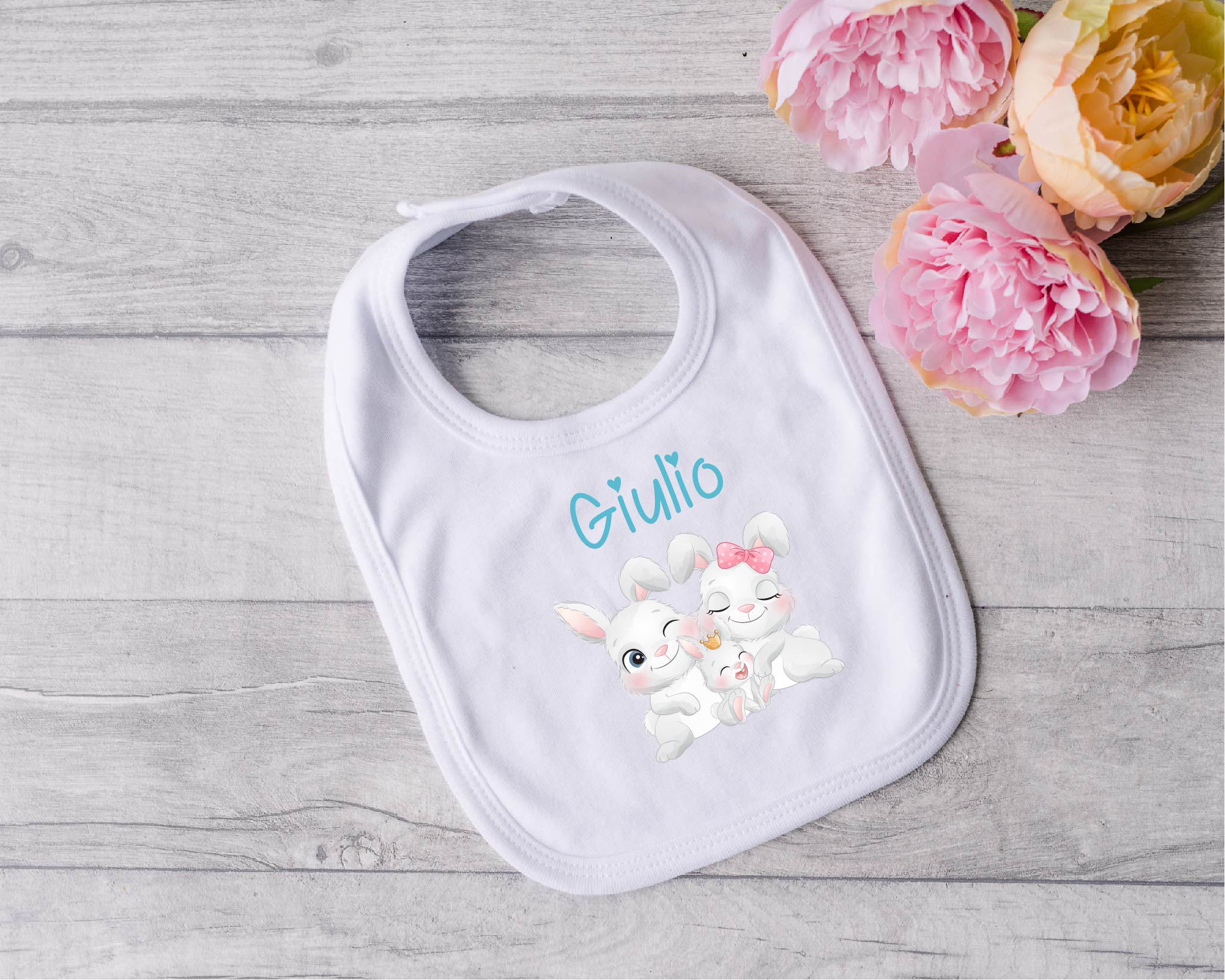 Bavaglino in Cotone Prima Pasqua personalizzabile - Be Brave Boutique