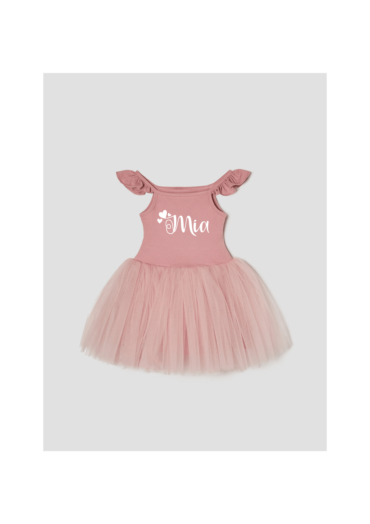 Tutù abitino in tulle Dusty pink Personalizzabile con nome - Be Brave Boutique