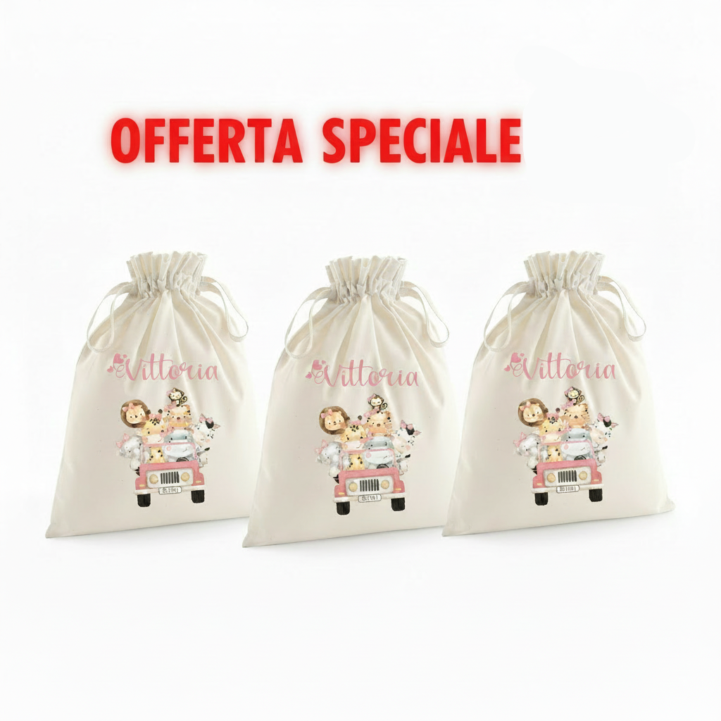 Sacchetti primi cambi Safari Rosa - Be Brave Boutique