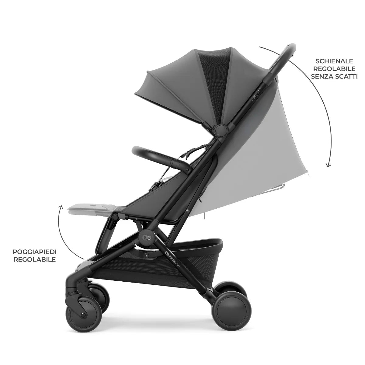 Passeggino per aereo PILOT 2 Grigio - Be Brave Boutique