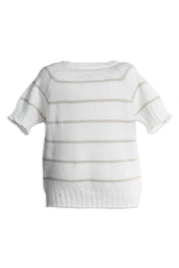 Maglia a righe maniche corte - WARM WHITE 128 - Be Brave Boutique