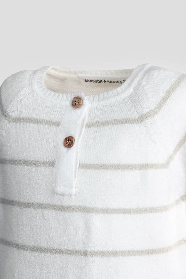 Maglia a righe maniche corte - WARM WHITE 128 - Be Brave Boutique