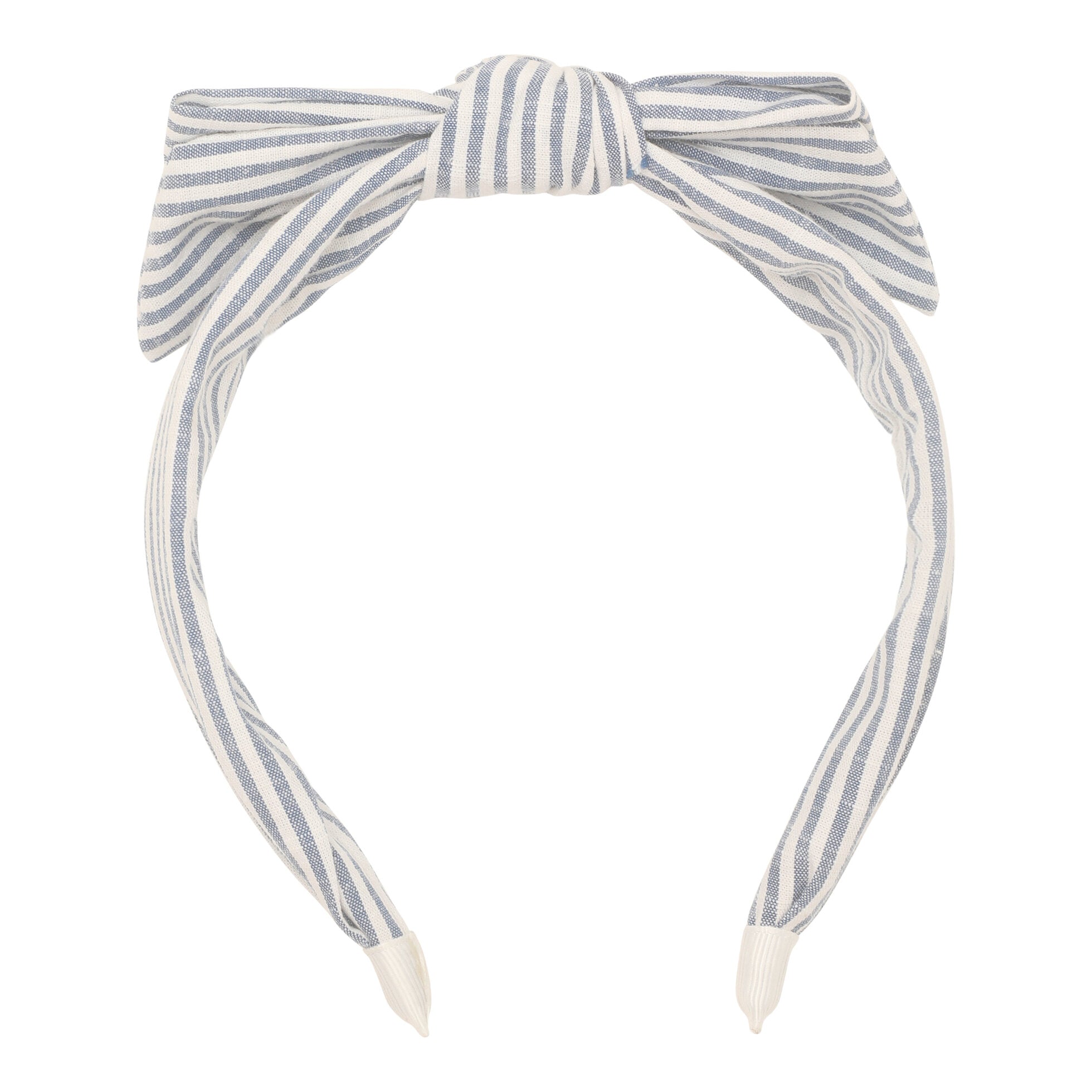Cerchietto A Righe Bianco/Azzurro con fiocco - Be Brave Boutique