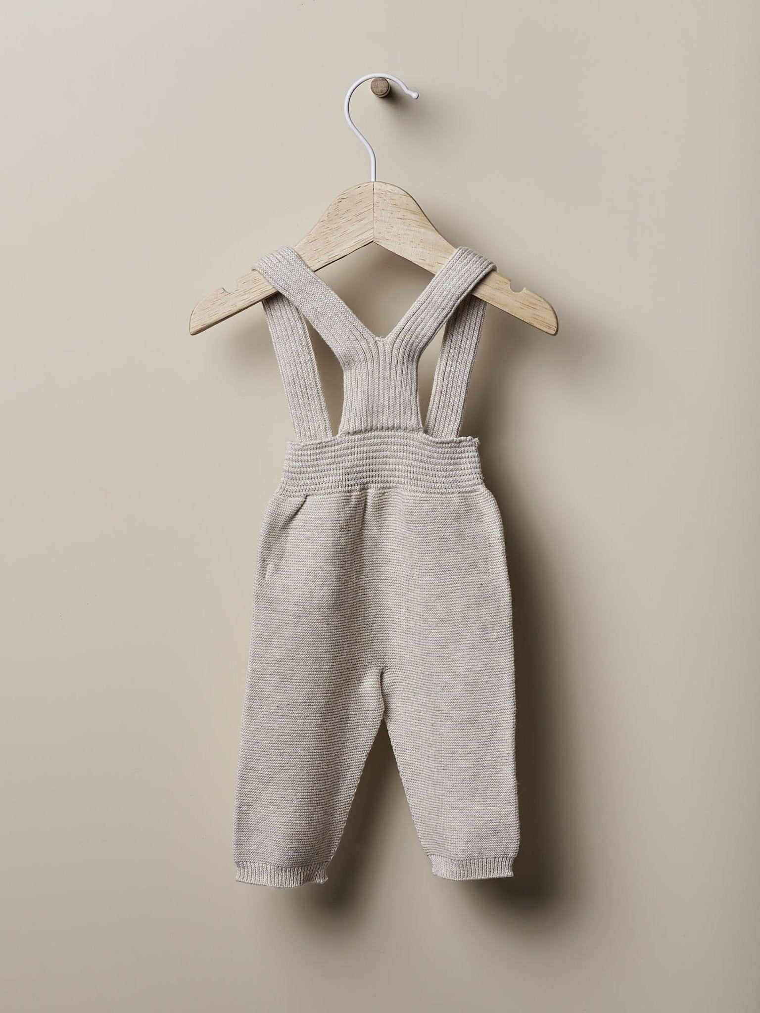 Pantaloni con bretelle in morbido Cotone Sabbia - Be Brave Boutique