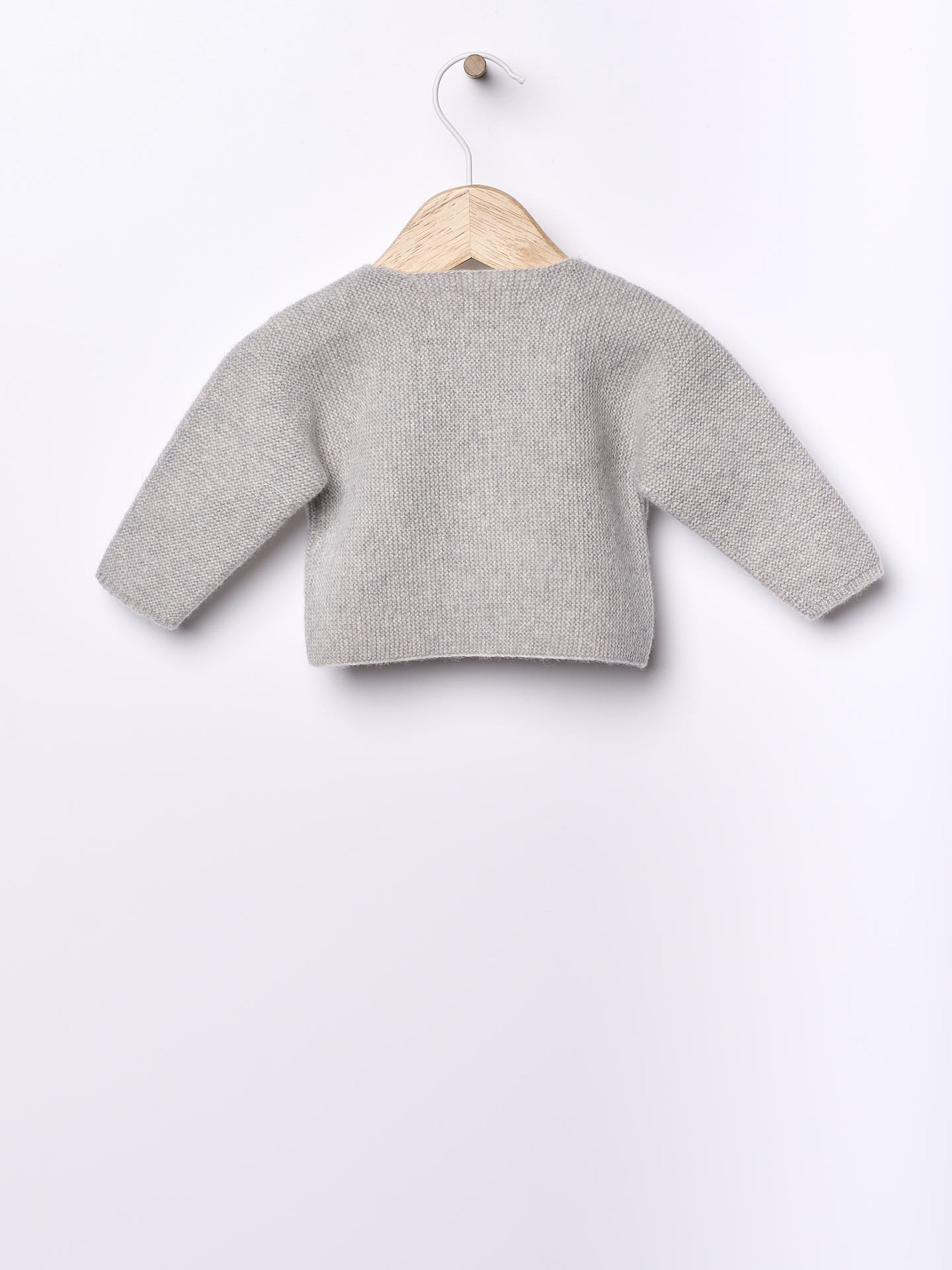 Cardigan Corto  in lana merino extrafine Grigio