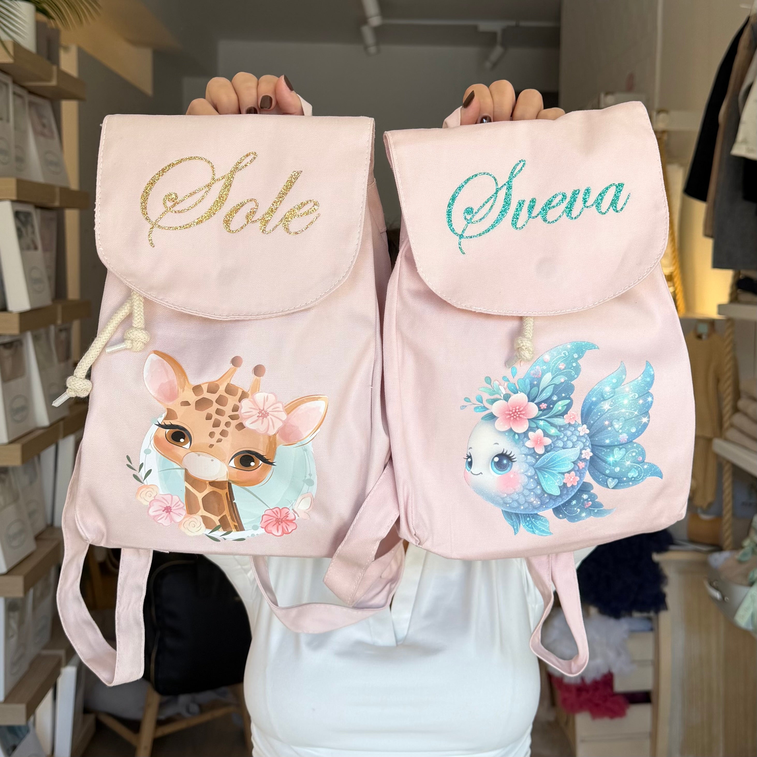 Zaino Asilo Bambino Personalizzato – Mini Zainetto con Nome  Pesciolina Azzurra
