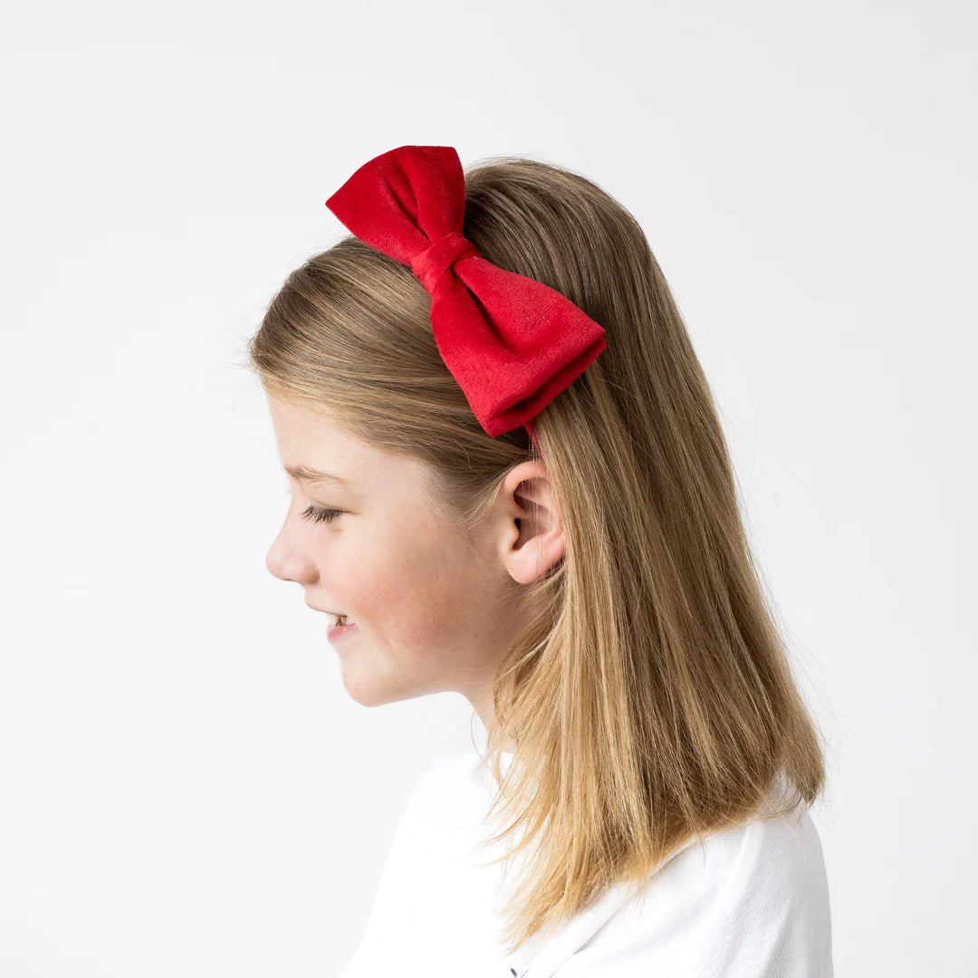 Cerchietto in Velluto con Fiocco Rosso - Be Brave Boutique