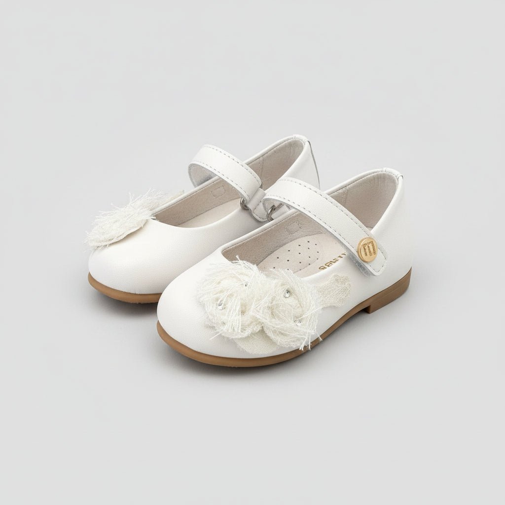 ANDANINES Ballerine eleganti Bianco con fiori  e plantare anatomico - Be Brave Boutique