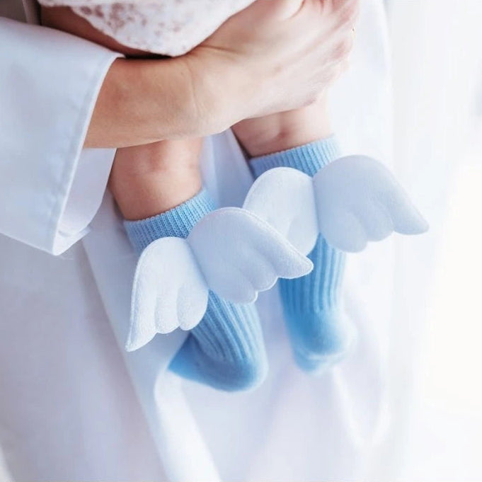 Calze Con Ali Me e mini Me Azzurro matchy-matchy - Be Brave Boutique