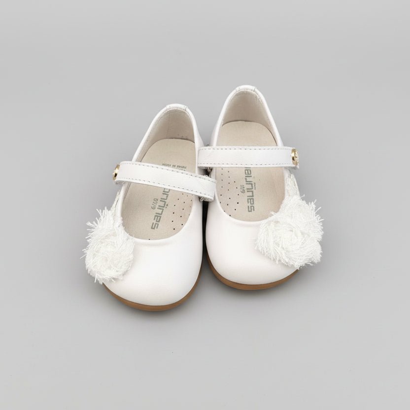 ANDANINES Ballerine eleganti Bianco con fiori  e plantare anatomico - Be Brave Boutique