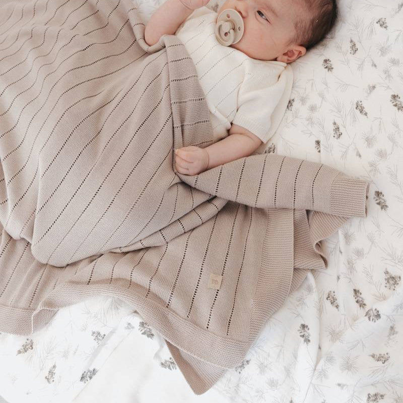 Copertina Righe Knitted - CAMMELLO 331 - Be Brave Boutique