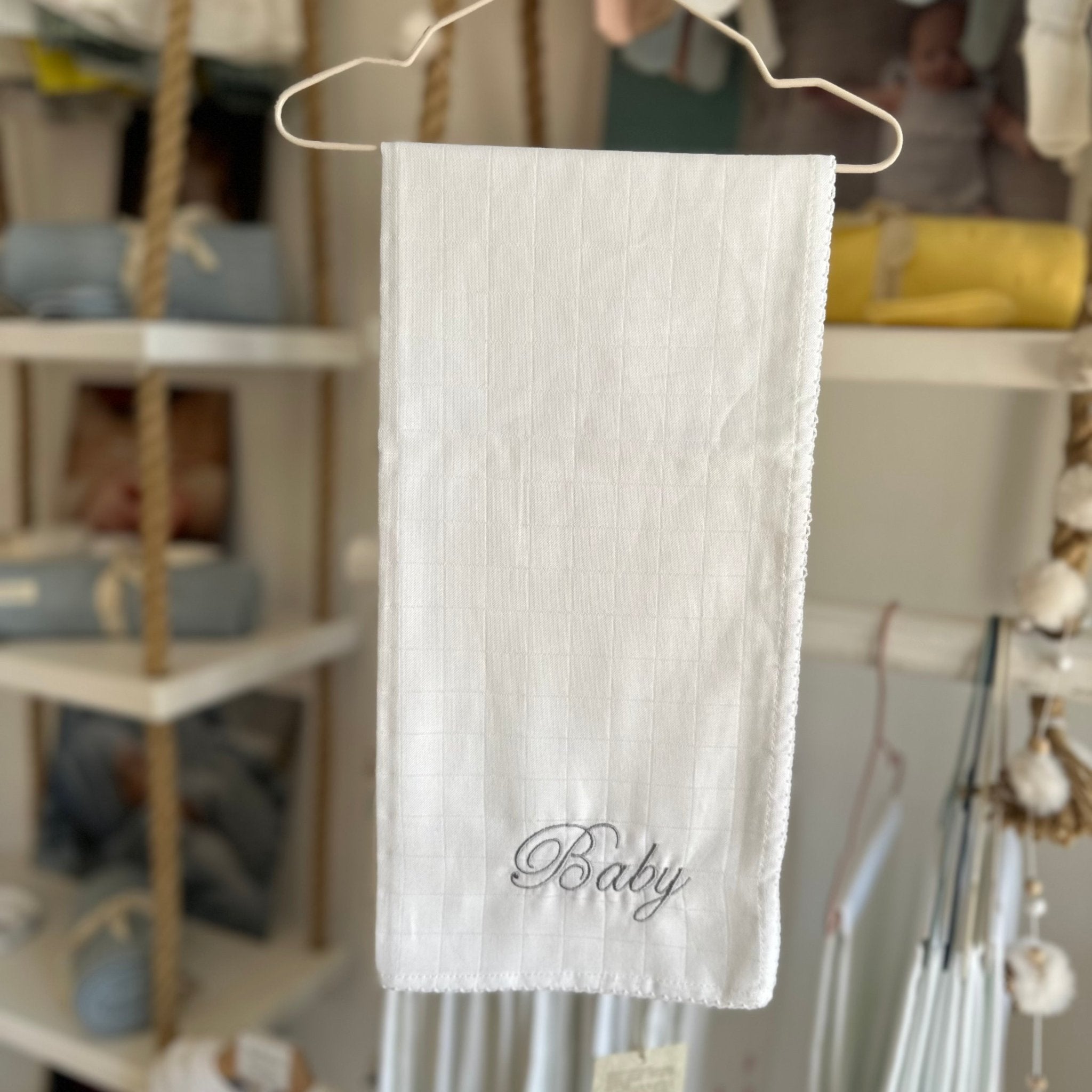 Wedoble Mussola in Cotone Ricamata Baby Grigio - Be Brave Boutique