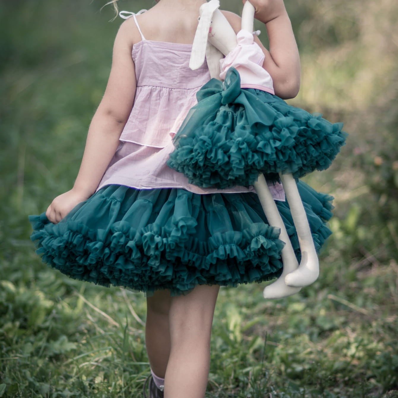 Gonna Ampia in Tulle Dark Green - Be Brave Boutique