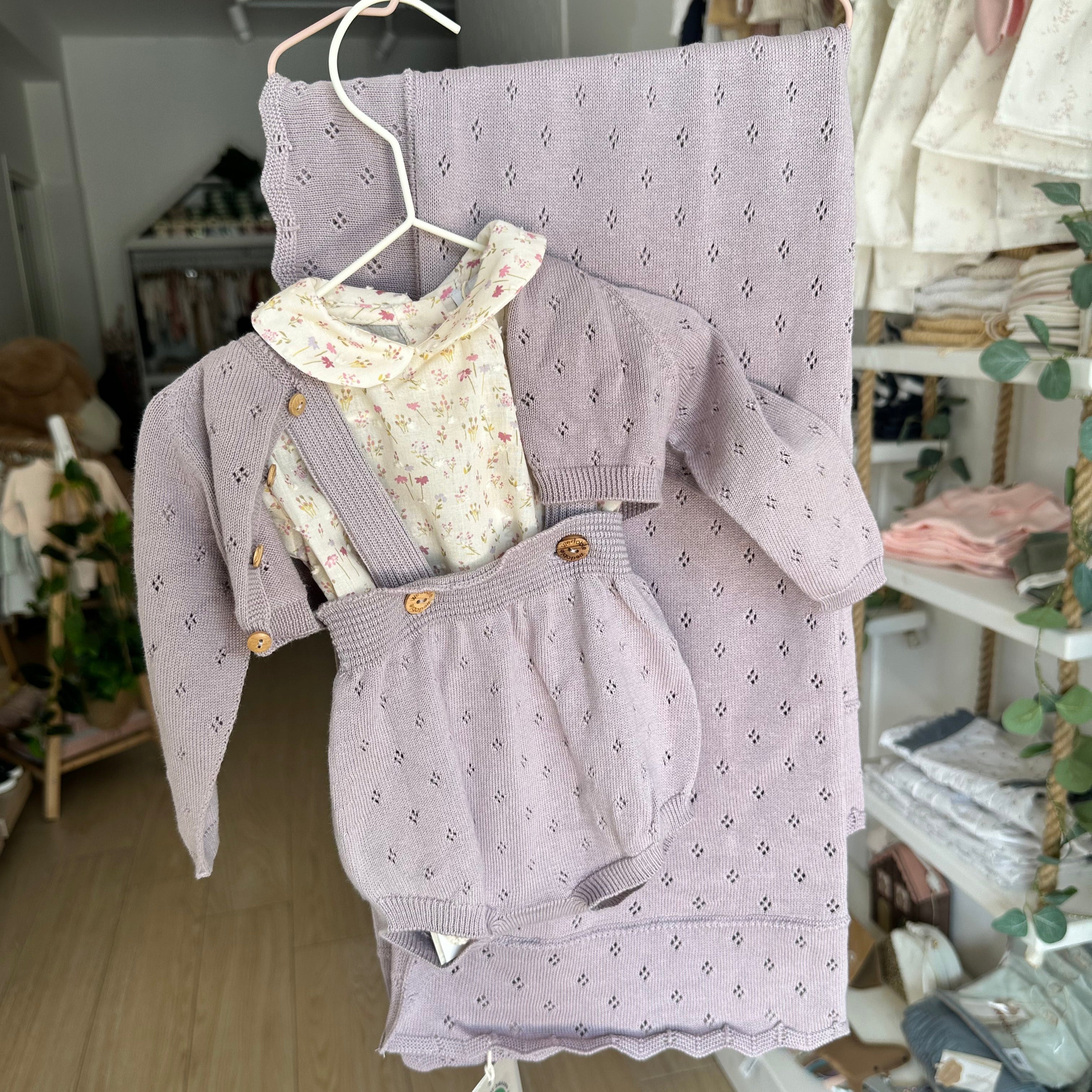 Copertina traforata in Cotone LILLA – BREEZ - Be Brave Boutique