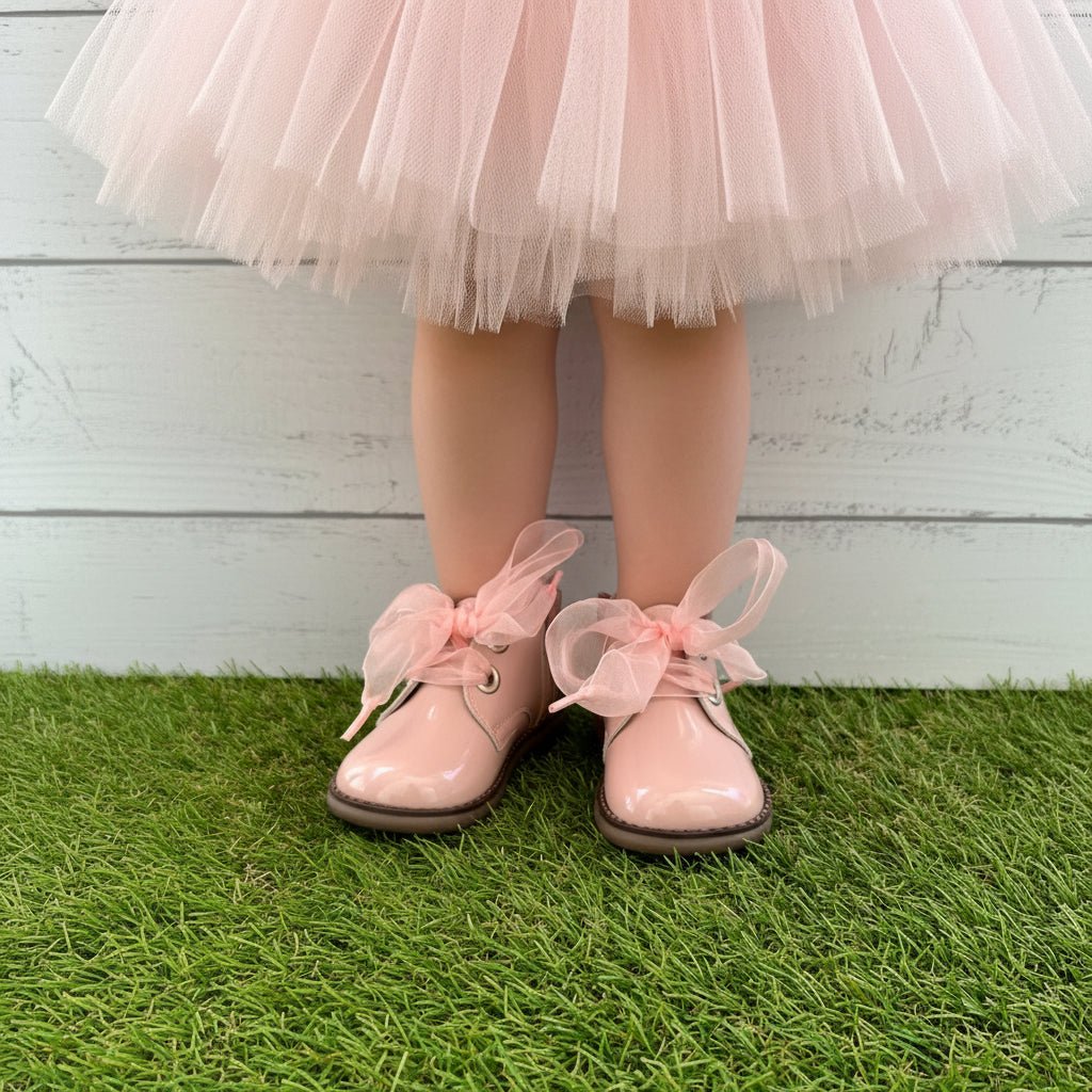 ANDANINES stivaletto in pelle  Rosa Lucido con  plantare anatomico