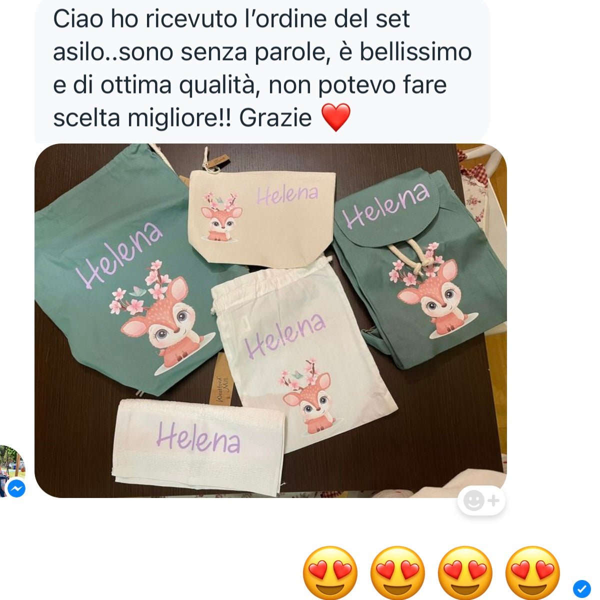 Mini Zaino in cotone Cerbiatto fiori di pesco - Be Brave Boutique
