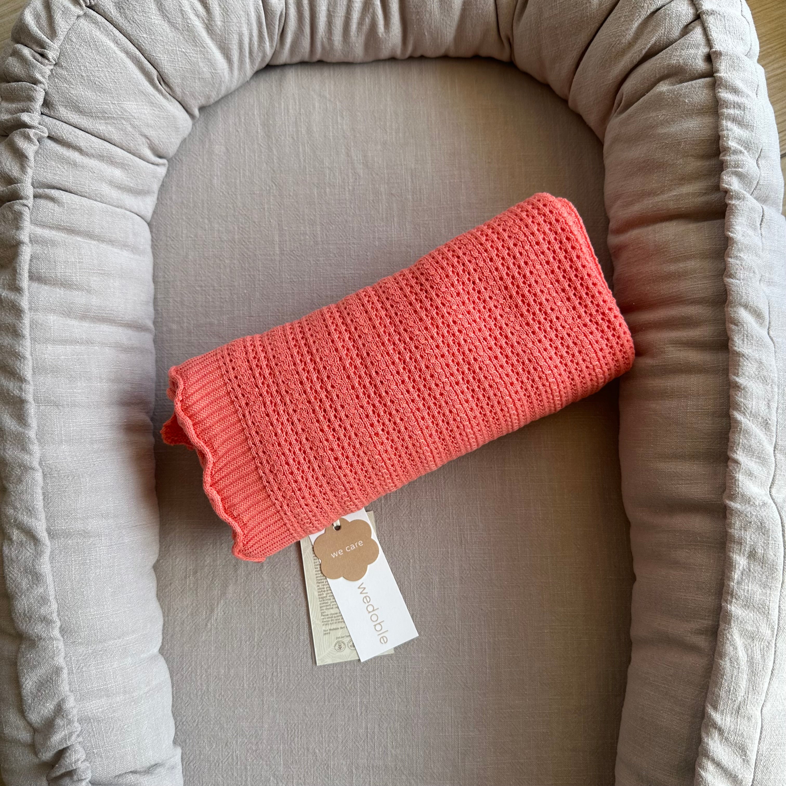Copertina in Cotone Biologico Coral  – A GRACEFUL SUMMER - Be Brave Boutique