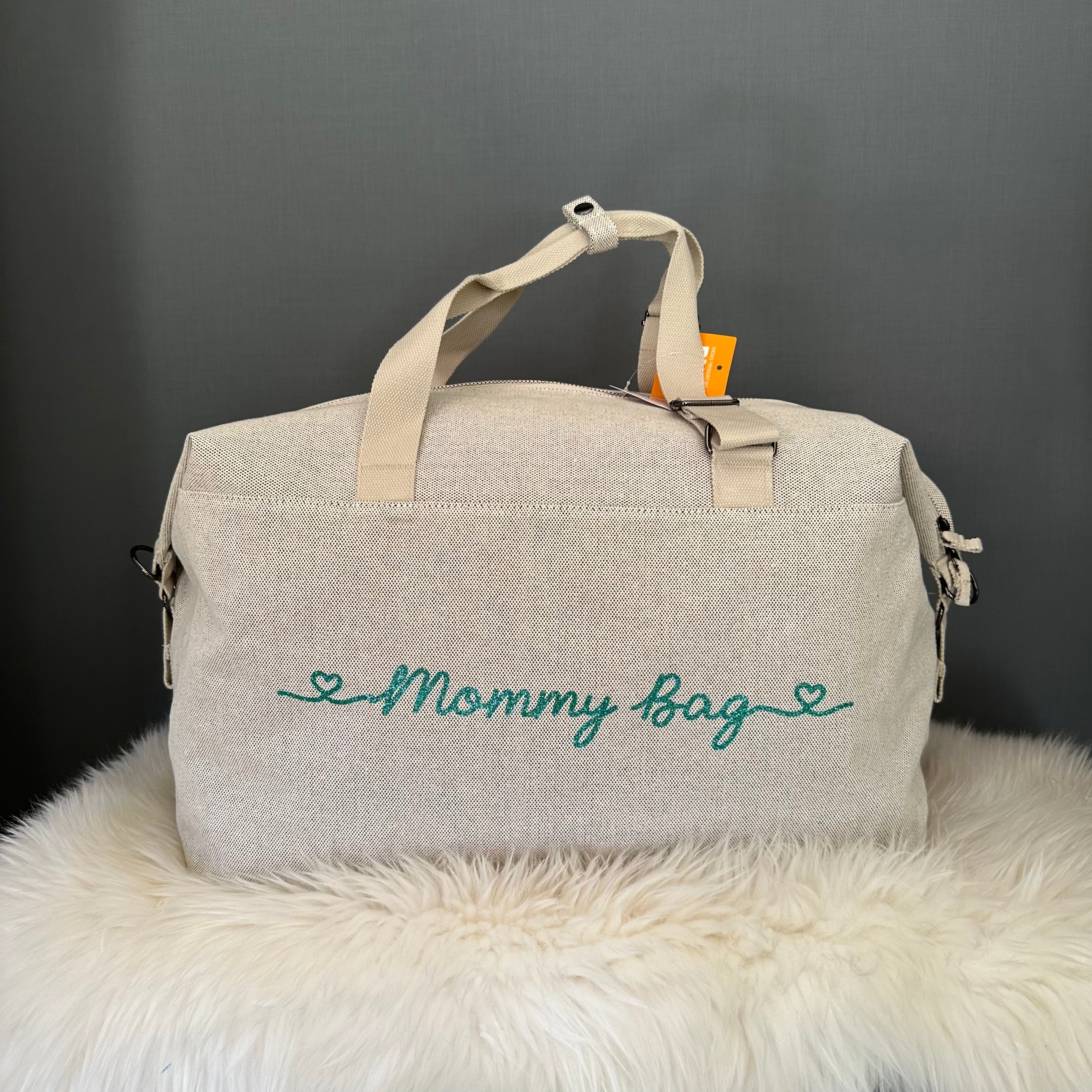 Borsone modello “Mommy” in polycotton grande e leggero stampa GLITTER - Be Brave Boutique