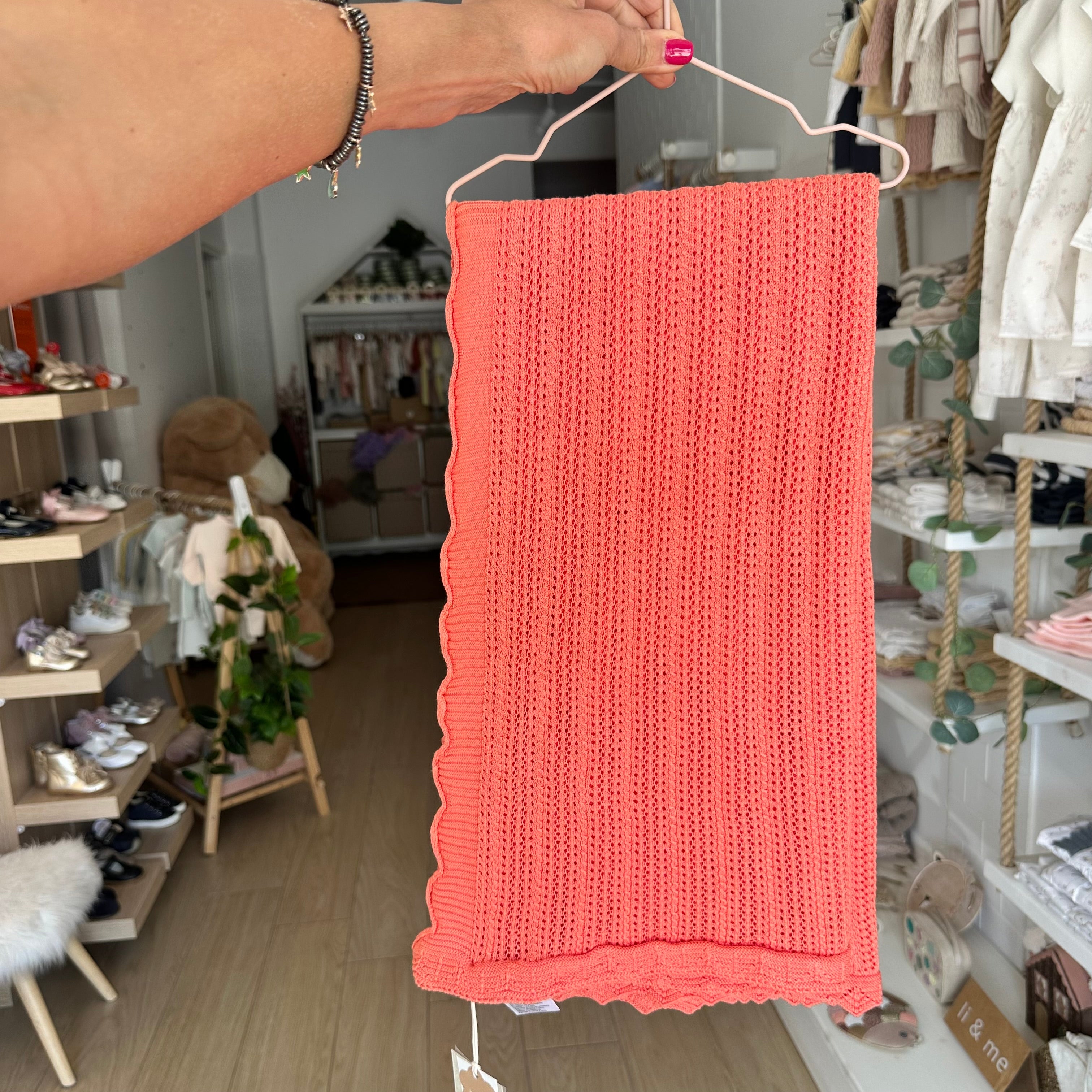 Copertina in Cotone Biologico Coral  – A GRACEFUL SUMMER - Be Brave Boutique