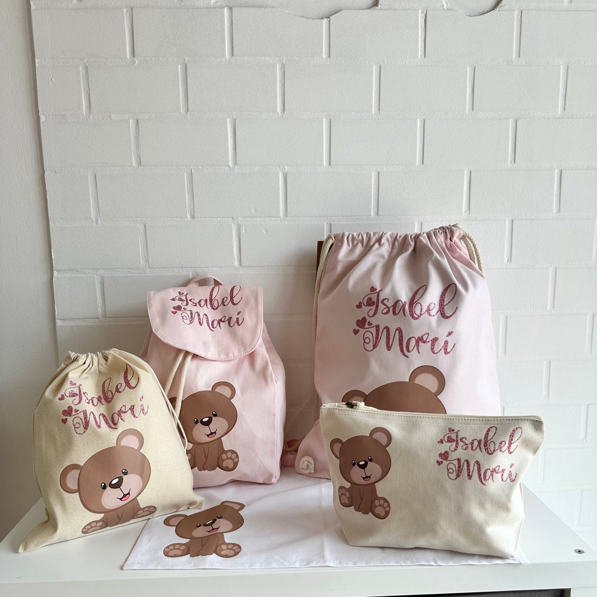 Pochette in cotone organico personalizzabile Orsetto - Be Brave Boutique
